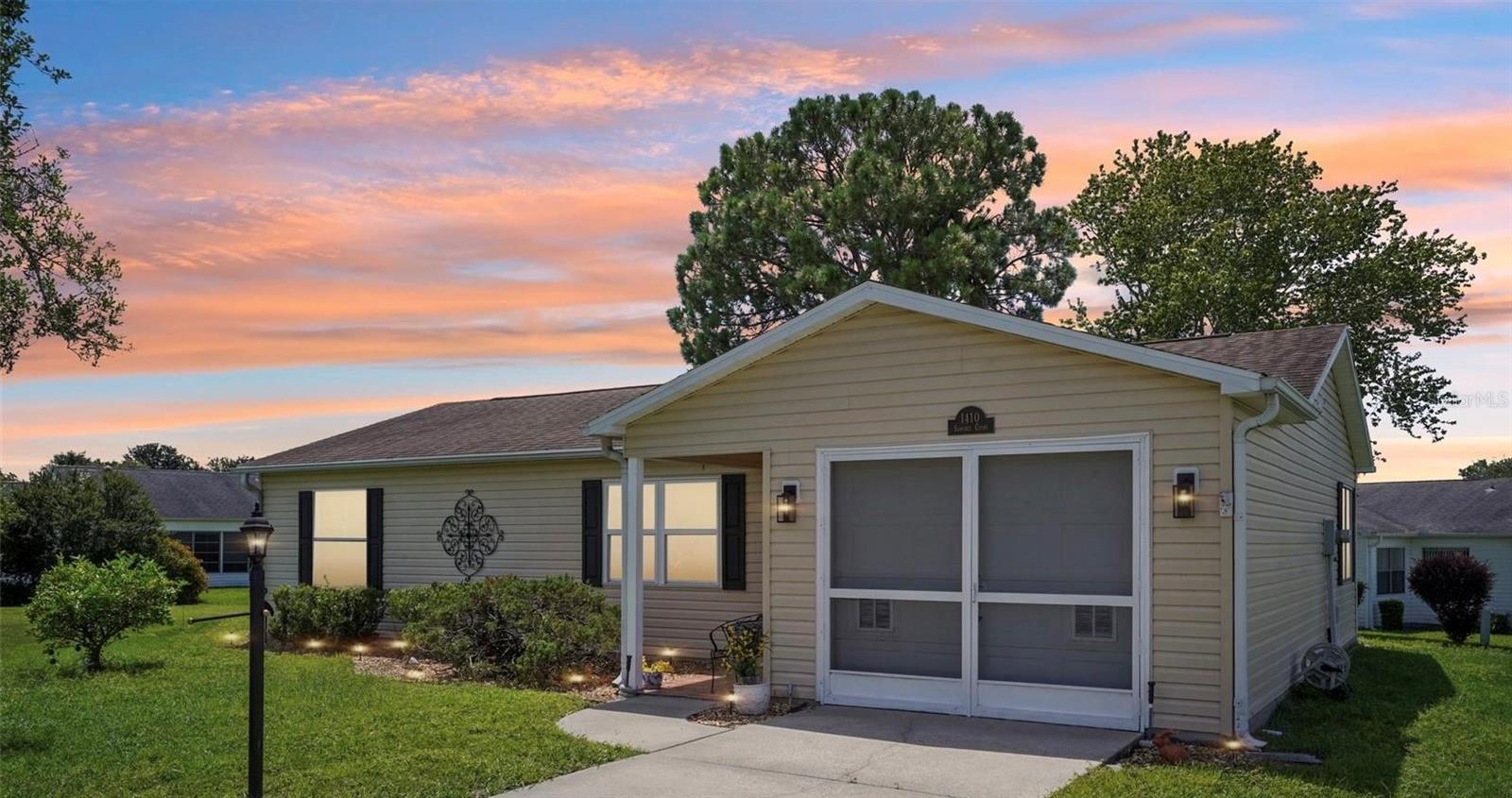 Seller says YES to $6,000 in buyer perks—spend it your way! Charming TURNKEY (Yes, the golf cart is included, too!) 2/2 Home with NO BOND in The Village of Rio Ponderosa! Welcome to 1410 Sanchez Ct, a delightful 2-bedroom, 2-bathroom home offering 1,066 sq. ft. of comfortable living space—all nestled on an OVERSIZED, NEARLY QUARTER ACRE PIE-SHAPED LOT. From the moment you arrive, you’ll be greeted by a blossoming lemon tree in the front yard, adding to the home’s charm and curb appeal. Inside, you’ll find a bright and inviting layout, perfect for both relaxing and entertaining. Major updates include a roof (2018), new water heater (Feb 2025), freshly painted lanai with a screened enclosure, and the seller is generously offering $6,000 in buyer concessions—ideal for upgrades like a brand-new HVAC system or personal touches of your choice. Step outside and enjoy the unbeatable location: Tierra Del Sol Country Club is just minutes away, and you’re centrally located between both Spanish Springs and Lake Sumter Landing Town Squares, where shopping, dining, and nightly entertainment await. Don’t miss this opportunity to own a slice of paradise in The Villages. Schedule your private showing today!