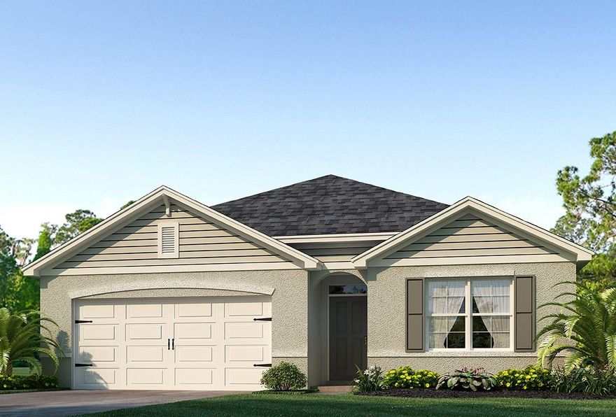 LOCATION! LOCATION! LOCATION! New construction home in a cute neighborhood near Beaches and interstate,6 miles to downtown shopping and dining in NSB. Coastal Woods presents the Cali! This all concrete block constructed, one-story layout optimizes living space with an open concept kitchen overlooking the living area, dining room, and outdoor lanai. Entertaining is a breeze, as this popular single-family home features a spacious kitchen island, dining area and a spacious pantry for extra storage. This community has stainless steel  appliances, making cooking a piece of cake. Bedroom one, located off the living space in the back of the home for privacy. The bedroom one bathroom impresses with double bowl vanity, and spacious shower/tub space as well as a spacious walk in closet. Towards the front of the home two additional bedrooms share a second full bathroom. Across the hall you will find a fourth bedroom. This home features a space to fit all your needs. The Cali includes a Home is Connected smart home technology package which allows you to control your home with your smart device while near or away. *Photos are of similar model but not that of exact house. Pictures, photographs, colors, features, and sizes are for illustration purposes only and will vary from the homes as built. Home and community information including pricing, included features, terms, availability and amenities are subject to change and prior sale at any time without notice or obligation. Please note that no representations or warranties are made regarding school districts or school assignments; you should conduct your own investigation regarding current and future schools and school boundaries.* ;Water: City