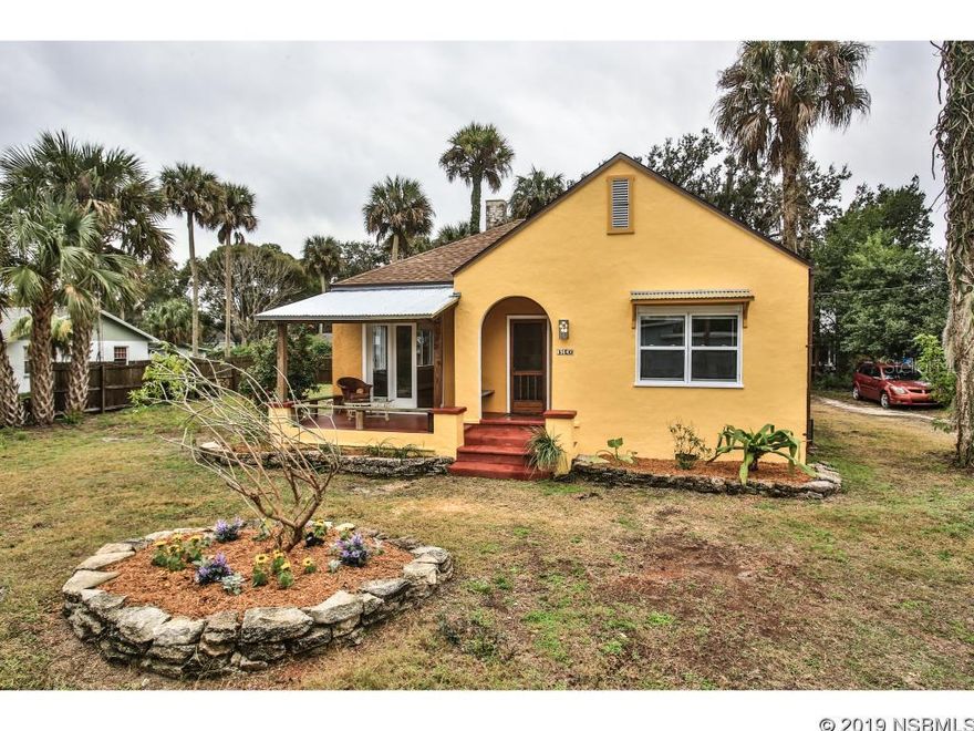 Classic old Florida setting and charming 1926 two bedroom one bath home with a detached one bedroom and one and a half bath in-law suite and work shop. This home is a craftsman's dream! The main house has original pine floors, custom concrete counter tops with stone and seashell inlays, coquina mantle, large Florida room with plenty of natural light, and a covered front porch for enjoying the breeze off the river just a block away. On the back side of the large 100x125 lot sits the in-law suite above a work shop perfect for artists and craftsman. The in-law suite also has original pine floors and custom counter tops, a lovely deck, a full bath inside, and a tub outside for bathing under the stars. The character of this property is never-ending. The main house has a new roof (January 2019) and tankless natural gas hot water heater. Just a few steps east is Sanchez Park, a small sitting area directly on the intracoastal waterway. In addition to the two unique living spaces, there is ample green space throughout the yard for enjoying some hammock time under a shady palm tree. The property is in an X flood zone meaning flood insurance may not be required. Measurement totals include main house and detached in-law, room measurements are approximate and should be verified. ;Water: City