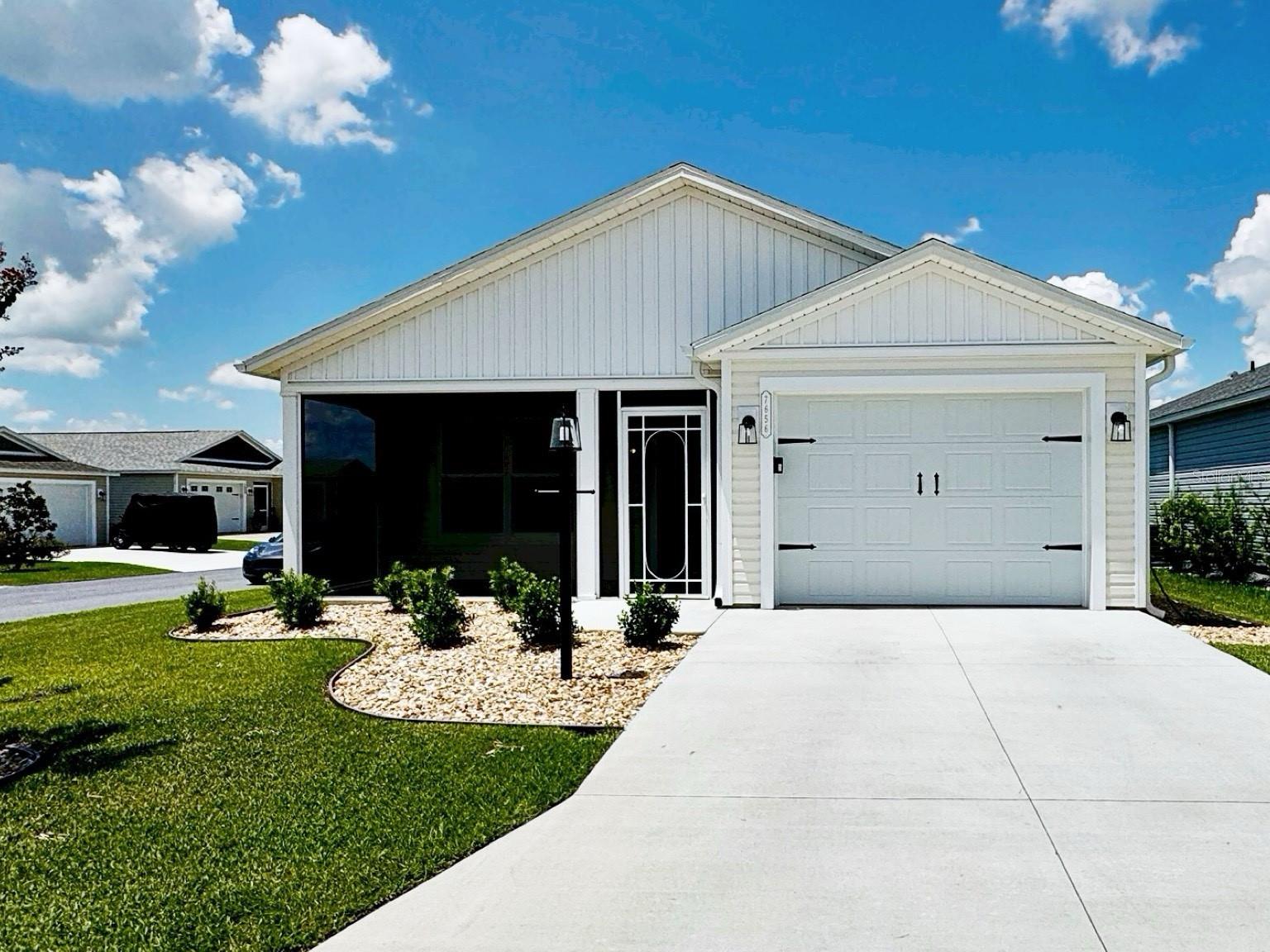 Like-New 2024 Home in Shady Brook – Luxury Living in The Villages Welcome to this impeccably maintained, like-new 2024-built residence located in the desirable Shady Brook community on the sought-after south side of The Villages. This elegant 2-bedroom, 2-bathroom home offers 974 square feet of thoughtfully designed living space and sits gracefully on a premium corner lot.
From the moment you arrive, you'll notice the refined touches—plantation shutters throughout, a screened front lanai perfect for morning coffee or evening relaxation, and an epoxy-coated garage floor that adds durability and shine. The extended garage provides ample space for a golf cart, workshop, or additional storage.
Inside, you'll find a pristine interior where attention to detail shines. The kitchen remains virtually untouched, as tenants did not use it—offering you a nearly brand-new culinary space ready to be enjoyed. The open layout provides a seamless flow from living to dining, ideal for both everyday living and entertaining.
The Shady Brook community offers resort-style amenities, including a grand clubhouse, sparkling pool, tennis courts, and beautifully landscaped grounds. Whether you’re looking for a full-time residence, seasonal retreat, or investment opportunity, this property delivers. Short- and long-term rentals are welcome, making this an exceptional option for savvy buyers.
Experience low-maintenance luxury living in one of Florida’s most vibrant and active lifestyle communities. Schedule your private showing today and discover this exceptional home.