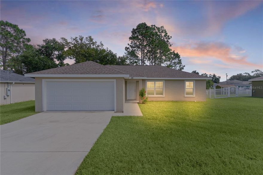 Welcome to Orange Blossom Hills!  NO HOA!!!!!!!
This (FRESHLY PAINTED WALLS)  3-bedroom, 2-bathroom home offers 1,430 sq. ft. of living space with an open floor plan that’s perfect for both everyday living and entertaining.
As you step inside, you’ll immediately notice the spacious layout designed for comfort and convenience. The guest bedrooms and bathroom are located on one side of the home, providing privacy and separation from the primary suite. The guest bathroom is conveniently positioned between the two guest rooms.
Your primary bedroom and en-suite bath create a true retreat, offering the perfect space to unwind and relax. A dedicated laundry area adds functionality to the home. Flooring is a mix of tile and carpet, balancing style and comfort.
Located just 8–9 miles from the VA Clinic in The Villages, plus close to shopping, dining, and medical facilities, this home combines convenience with a quiet neighborhood setting.
Come and see this home today—your new beginning in Orange Blossom Hills awaits!