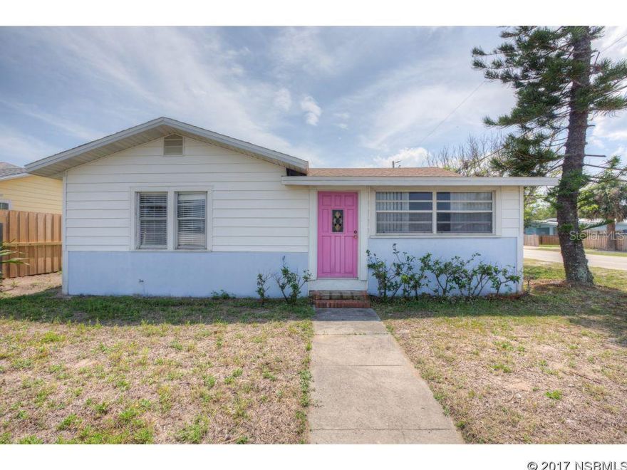 Charming Beachside bungalow featuring 3 bedrooms 2 baths, new roof and  large back yard. A number of recent updates include updated meter and electrical box, plumbing, AC ducts and a well pump for the sprinklers. Perfect central beach location situated on a generously sized corner lot just 1 block to the ocean and a short walk to Flagler Ave. entertainment, shopping and New Smyrnaâs best restaurants. Needs a little TLC ;Water: City