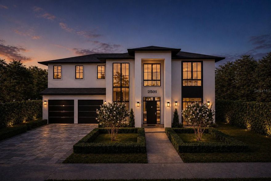 Under Construction. Set within one of Audubon Park’s most desirable pockets, this newly constructed 5-bedroom, 5.5-bath residence delivers a level of design, scale, and execution rarely brought to market—complete with a resort-style pool, summer kitchen, and refined modern finishes throughout.

Life here is defined by proximity and pace—morning coffee just steps away, evenings spent between local dining and private outdoor living, and a daily rhythm shaped by both connection and retreat within one of Orlando’s most walkable neighborhoods.

Spanning approximately 3,750 heated square feet, the home is thoughtfully composed to prioritize flow, separation, and livability. The open-concept main level is framed by 10’8” ceilings, level 5 smooth-finish walls, and wide-plank white oak engineered hardwood flooring, creating a clean architectural foundation. A first-floor primary suite provides both convenience and privacy, while additional en-suite bedrooms and a second-floor loft offer flexibility for entertaining, work, and everyday living. Construction is deliberate, featuring spray foam insulation, custom millwork, and a cohesive, high-end material palette throughout.

At the center of the home, the kitchen is designed to anchor the space—featuring a full Thermador appliance suite, Calacatta Laza Oro surfaces, custom cabinetry, and a waterfall island that integrates seamlessly into the main living area. The primary suite is quietly elevated, with refined wall detailing and a spa-inspired bath finished with Calacatta Laza Oro countertops, marble shower flooring, a double-entry shower with dual rain heads and handheld fixtures, and a freestanding soaking tub. A custom walk-in closet with built-in cabinetry completes the suite.

Expansive sliding glass doors create a seamless transition to the outdoors, opening to a covered lanai complete with a built-in SummerSet kitchen, sink, and marble flooring. A resort-style pool, spa, landscape lighting, and a fully irrigated lawn establish a private outdoor environment designed for year-round use.

Positioned within the Audubon Park Garden District and zoned for Audubon Park K–8 and Winter Park High School, the home offers a rare combination of walkability, community, and long-term value—just minutes from Baldwin Park, Downtown Orlando, and major thoroughfares.

2501 Cole Road is a residence defined by discipline and execution—built for buyers who recognize quality without needing it explained.
