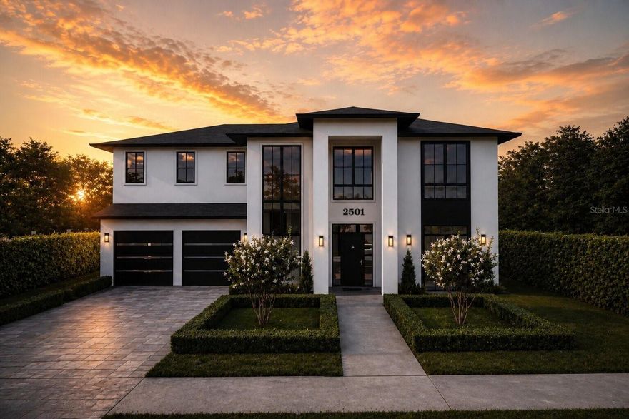Under Construction. Set within one of Audubon Park’s most desirable pockets, this newly constructed 5-bedroom, 5.5-bath residence delivers a level of design, scale, and execution rarely brought to market—complete with a resort-style pool, summer kitchen, and refined modern finishes throughout.

Life here is defined by proximity and pace—morning coffee just steps away, evenings spent between local dining and private outdoor living, and a daily rhythm shaped by both connection and retreat within one of Orlando’s most walkable neighborhoods.

Spanning approximately 3,750 heated square feet, the home is thoughtfully composed to prioritize flow, separation, and livability. The open-concept main level is framed by 10’8” ceilings, level 5 smooth-finish walls, and wide-plank white oak engineered hardwood flooring, creating a clean architectural foundation. A first-floor primary suite provides both convenience and privacy, while additional en-suite bedrooms and a second-floor loft offer flexibility for entertaining, work, and everyday living. Construction is deliberate, featuring spray foam insulation, custom millwork, and a cohesive, high-end material palette throughout.

At the center of the home, the kitchen is designed to anchor the space—featuring a full Thermador appliance suite, Calacatta Laza Oro surfaces, custom cabinetry, and a waterfall island that integrates seamlessly into the main living area. The primary suite is quietly elevated, with refined wall detailing and a spa-inspired bath finished with Calacatta Laza Oro countertops, marble shower flooring, a double-entry shower with dual rain heads and handheld fixtures, and a freestanding soaking tub. A custom walk-in closet with built-in cabinetry completes the suite.

Expansive sliding glass doors create a seamless transition to the outdoors, opening to a covered lanai complete with a built-in SummerSet kitchen, sink, and marble flooring. A resort-style pool, spa, landscape lighting, and a fully irrigated lawn establish a private outdoor environment designed for year-round use.

Positioned within the Audubon Park Garden District and zoned for Audubon Park K–8 and Winter Park High School, the home offers a rare combination of walkability, community, and long-term value—just minutes from Baldwin Park, Downtown Orlando, and major thoroughfares.

2501 Cole Road is a residence defined by discipline and execution—built for buyers who recognize quality without needing it explained.
