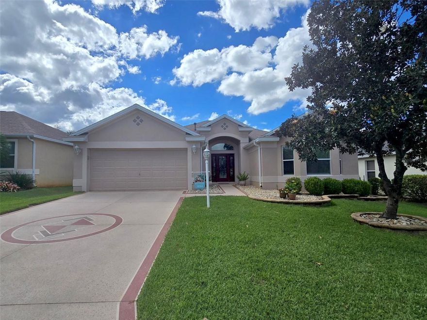 Discover a TRUE PARADISE in the HIGHLY SOUGHT AFTER Village of Sunset Pointe! This exceptional LANTANA Designer floor plan offers an open-concept living space that is highly desired, featuring high ceilings, and GRANITE COUNTERTOPS. The oversized guest rooms are a standout feature, designed to make any guest feel like royalty.
The LOCATION is UNBEATABLE! Enjoy a short golf cart ride to the famous and popular Lake Sumter Landing, placing you right in the heart of The Villages Community experience with its vibrant squares, dining, and entertainment.
Prepare to be captivated by the AMAZING OUTDOOR ENTERTAINMENT SPACE. Sliding doors disappear completely, seamlessly merging the indoor and outdoor living areas. Your private oasis boasts a COVERED DINING AREA, WET BAR, therapeutic HOT TUB/SPA, and a UNIQUE EXERCISE/DIPPING POOL with a relaxing stone waterfall feature. The mansard lanai area and just the right amount of landscaping create an atmosphere of COMPLETE PRIVACY.  The therapeutic hot tub/spa adds a special touch to the area. 
Enjoy PEACE OF MIND with major updates: a NEW ROOF installed in November 2021, BRAND NEW HIGH END HVAC installed in 2024 and a replaced gas water heater in June 2023. And best of all: the BOND IS PAID!