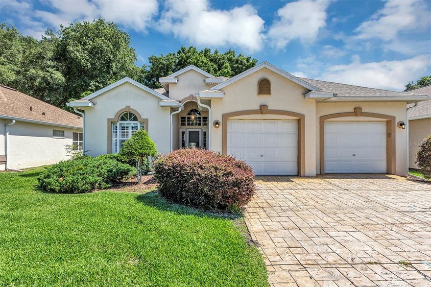 Welcome to this beautifully maintained 3-bedroom, 2-bath home with an oversized 2-car garage located in the highly desirable Oak Run 55+ community. This spacious home features an open-concept design with high ceilings and an expansive living room that immediately welcomes you as you enter. Large sliding glass doors lead to the oversized Florida room, where you can relax and enjoy peaceful golf course views and the shade of a beautiful mature tree that creates a serene and private setting. The beautiful kitchen offers granite countertops, abundant cabinet space, and a cozy breakfast area, making it both functional and inviting for everyday living and entertaining. The home also includes an inside laundry room for added convenience. The spacious primary suite features an en-suite bathroom with double sinks and plenty of room to unwind, while the split-bedroom layout provides privacy with two additional bedrooms and a shared guest bathroom on the opposite side of the home. This home has been thoughtfully updated with a new roof installed in 2024. The HOA-maintained exterior services, including lawn care, sprinklers, trimming, and weeding, allow you to enjoy a truly low-maintenance lifestyle and spend more time taking advantage of everything Oak Run has to offer.
Oak Run is known for its exceptional resort-style amenities, including 3 clubhouses, 6 pools, 4 lighted tennis courts, an 18-hole golf course, pickleball courts, bocce ball, shuffleboard, and countless clubs, social events, and daily activities. Conveniently located close to shopping, restaurants, doctors, and hospitals, this home offers the perfect combination of comfort, convenience, and active adult living.