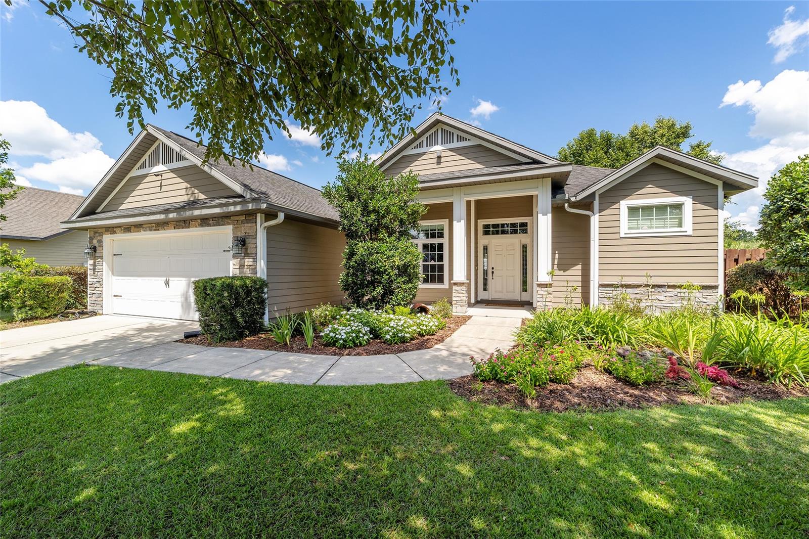Dive into the ultimate blend of comfort, convenience, and outdoor fun with this move-in-ready home packed with thoughtful updates! Inside, you’ll find an open floor plan with a kitchen that features granite countertops, plus generous-sized bedrooms and a versatile bonus room that works perfectly as an office or additional bedroom. The A/C has been professionally serviced every six months, with a full system flush completed in 2024. Out back, relax in the 18,000-gallon Kirsplash pool with a spacious deck—no water bills for refills since it pulls straight from the property’s well. The pool liner is just two years old, and the pump is 2.5 years old for low-maintenance living. The triple-fenced backyard offers flexible spaces for pets, gardening, or play, and you’ll enjoy picking fresh oranges, tangelos, tomatoes, and lemons right from your own yard. Additional highlights include a powered 12x8 storage shed, a 50 AMP RV hookup on the guest side of the house, and a water softener—bringing both practicality and fun to everyday life.
