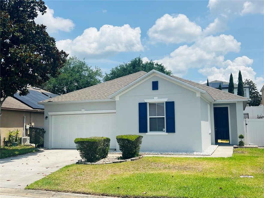 Move-In Ready!!! Pet friendly, lawn maintenance is included in the monthly rental, so no need to worry about upkeep! Single-story home with 3 bedrooms, 2 baths, and a 2-car garage in the established FOUR CORNERS neighborhood. This spacious home features a living room/dining room combo, a generously sized master bedroom with a large walk-in closet, beatifull kitche, laminate flooring throughout. The high ceilings add to the open and airy feel of the space. Step outside through the sliding door to a great-sized fenced backyard, perfect for family and pets to enjoy. Enjoy the community amenities, including a pool, basketball court, playground, and more. The location is ideal with proximity to Disney parks, Champions Gate, Publix, Walmart, and a variety of restaurants. Plus, easy access to US Highway 27 and I-4. Call me today to schedule your private tour!