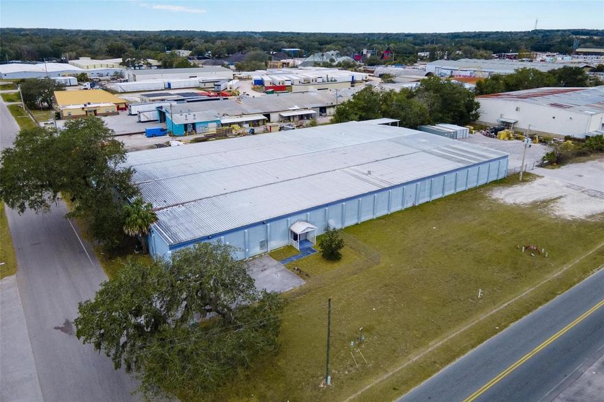 RARE OPPORTUNITY! Just under 40,000 sq ft industrial office warehouse on just under 2.5 acres located in busy and growing Leesburg. Concrete block construction with 2 grade level 16x16 doors as well as two semi truck loading/unloading dock spaces. There are 7-8 offices, 3 restrooms, two kitchenette/break room areas, and a good portion of the warehouse/assembly areas are also air conditioned. Building is fully 
fire-sprinklered, ceiling heights are approximately 17 ft, and property is serviced with city water, sewer, and 3 phase electric. Close to FL Turnpike, I-75, The Villages, Excellent Central Florida Service Location. A lease-back sale (terms TBD) is an option, please call for details.