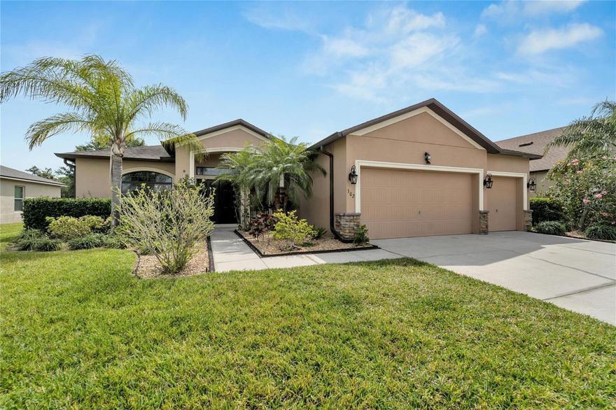 Huge price reduction from original List Price - now priced UNDER APPRAISED VALUE for a LIKE NEW flawlessly remodeled Single Story Home w/3 Car Garage on an oversized lot with no rear neighbors!  3 full baths, a spacious Home Office plus Formal Dining, Eat-In Breakfast Area and tons of counter seating in the BRAND NEW kitchen featuring 60” stacked cabinets with under counter lighting, quartz countertops and dreamy zellige backsplash. Enjoy the tranquility of water views through 8 ft. tall, triple sliding glass doors, and the natural beauty of a fresh water canal bordered by HOA maintained green space.  Brand new 24"x48" porcelain tile has been installed throughout the home, with wood-grain laminate flooring in the secondary bedrooms.  Tons of linen storage for secondary bathrooms, and a gorgeous remodel of the Master Bath featuring a freestanding tub, and wall to wall Shower enclosed in frameless glass.  An enormous walk-in closet completes the Owner's Suite updates.  New vanities and toilets in all bathrooms, fresh, neutral paint throughout, including ceilings and lanai, and a doggy spa in the Laundry make this home a pleasure to live in!  Come see what a difference a thoughtful, professional remodel can make in the way you enjoy your home!  Motivated Seller!