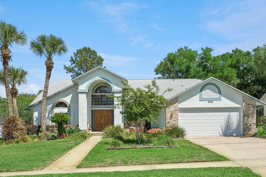 Almond Tree 4 bdrm beauty! Enjoy open plan with spacious ceramic tile foyer flanked by livng and dining room w/ hardwood floors. Famly room is showcased w/ corner wood burning fireplace and fully glassed French doors to 24 ft porch. Fully equipped kitchen has double sinks, wood cabinetry and granite countertops plus generous pantry area and stinless steel appliance pkg including built in microwave. Kit Island offers a separate prep sink for all your gourmet cooking. Master bdrm is situated privately in this split plan home. It is adjoined by his and her walk in closets, jetted garden tub and vanity with hus and her sink areas. Home is pool planned with oor from porch to guest side bathroom. In addition to mastr bdrm there is another en suite bedroom on guest wing. Sellers have displayed pride of ownership thruout". Lovely rear yard has custom gazebo for your hanging baskets or create your own zin garden spot. A rated schools. Short drive to major employers!