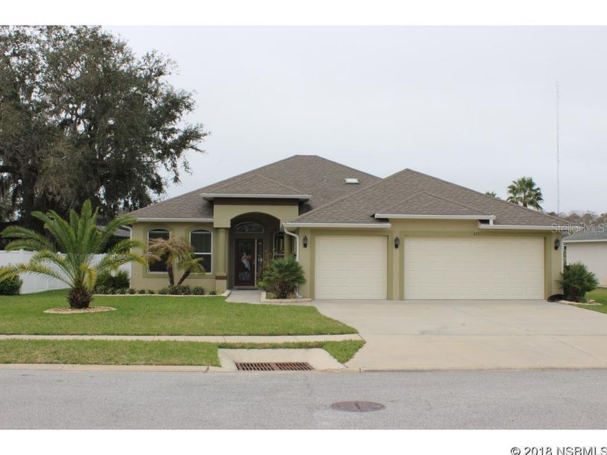 The home that you've been waiting for is now on the market! This 2012 Paytas home is in the desirable Lakewood Terrace subdivision and is beautifully designed and decorated. It features 3BR/@BA plus an office/den. Upon entering the home you're greeted by amosaic tile foyer that leads to the open dining, living and kitchen areas. Featured are beautiful cherry hardwood flooring, crown molding, chair rail and sun lights! The gourmet kitchen is perfect for entertaining. It has  beautiful tiling on the bar counter and backsplash, granite countertops,and stainless steel appliances. It also has an eat in area that overlooks the beautiful fenced in backyard and screened lanai. The master suite is beautiful and has wood laminate flooring, A large walk in closet, double vanity and a large walk in shower. Again, the fenced in backyard and its large paved area is perfect for entertaining or just relaxing at the end of the day! It is well landscaped and features a built in gas fire pit. If you feel the need to cool down a bit there is a remote controlled electric awning to provide shade and cooling effect. The home has a split floor plan with two large guest rooms and a guest bath with double vanity. The garage is a large 3 car garage. Best of all, from here it isn't far to whatever activities you may desire! Beach, golf, shopping whatever you wish! See this home now! It won't last! ;Water: City