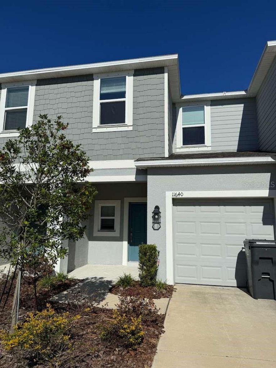 Welcome to this modern, brand-new 3-bedroom, 2.5-bathroom townhome with a 1-car garage in Edgestone at Artisan Lakes, Palmetto, FL! Enter through the front porch into the open living area and kitchen. The living room is perfect for relaxing or entertaining guests. The kitchen features a large island, beautiful cabinets, a pantry, and brand-new stainless-steel appliances. Downstairs also includes a half bathroom, a 1-car garage, and a large patio with a peaceful, private view perfect for relaxing outside. Upstairs, you will find all three bedrooms and a laundry room with a washer and dryer for your convenience. The main bedroom-owner’s suite has a walk-in closet and a private bathroom with two sinks and a walk-in shower. The two other bedrooms have a full bathroom. This home includes luxury upgrades and has a beautiful Lake view. The community offers a resort style pool with cornhole, grilling area and walking paths for enjoying the weather. It’s close to highways for easy commuting, and Publix, shops, and restaurants are just minutes away. Don’t miss your chance—come see this beautiful home today and make it yours! Available for lease on December 1, 2025.