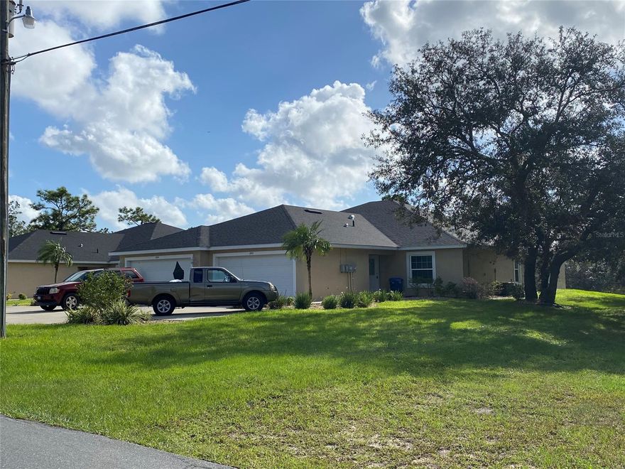 Extremely well maintained 2018 year built DUPLEX containing 2 units of 3 bed 2 bath 2 car garage with extra concrete parking. Sits on just under a 1/2 acre, this income producing property boast granite surfaces and 2 car garage for each unit.  Availability to raise rents now and increase profits.