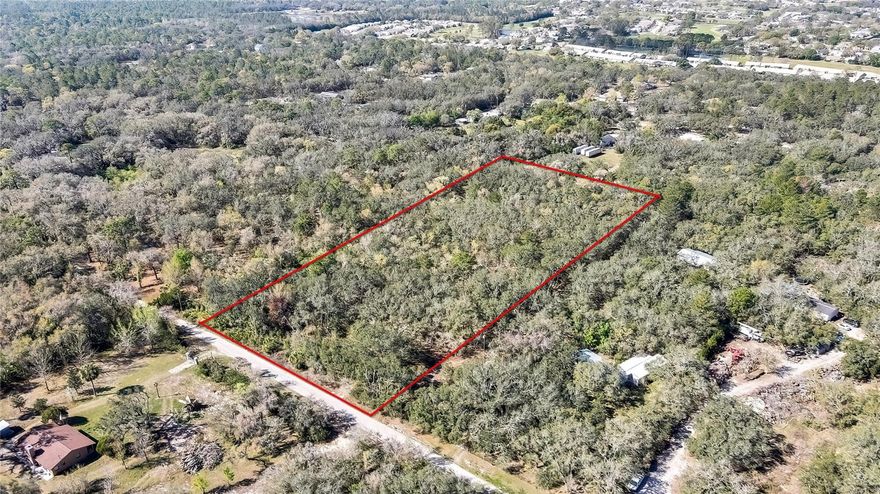 You do not want to miss this opportunity to own 5 Acres of vacant land in Orange Hill Estates! This piece of property is high and dry and located just minutes from the Suncoast Parkway. The dimensions of this lot are 334.13W X 663.19L. This lot will not last. Make your offer today! (Possible owner financing with minimum 30% down payment)