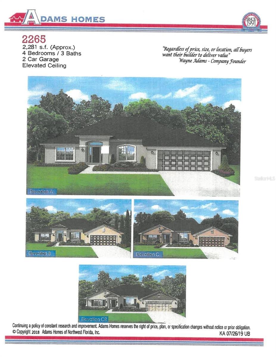 Under Construction. Under Construction--This stunning construction by Adams Homes is our most popular model, featuring an open plan with 4 bedrooms and 3 bathrooms. This block/stucco exterior home 2,265 sq. ft. is located in North Port, close to shopping, and recreation areas. The home features a living room, family room and formal dining with ceramic tile flooring. The modern kitchen boasts soft-close cabinets, granite countertops in the Kitchen & bathrooms, and a suite of stainless-steel appliances, including a range, microwave and dishwasher. Primary suite provides a split vanities and a 5' shower with a glass. Additional include brushed nickel faucets, LED lighting, five-panel interior doors, and a built-in pest defense system. Designed efficiency, the home includes an indoor HVAC system double-pane windows and full insulation, ensuring and energy savings. Closing costs are covered if buyer uses one of the builder's Preferred lenders. Only a $1,000 deposit required! Pricing includes lot, and the builder provides a comprehensive warranty: 1 Workmanship,2-Year Systems, and 10-Year Warranty. Photos are for illustration purposes as the home is under construction.