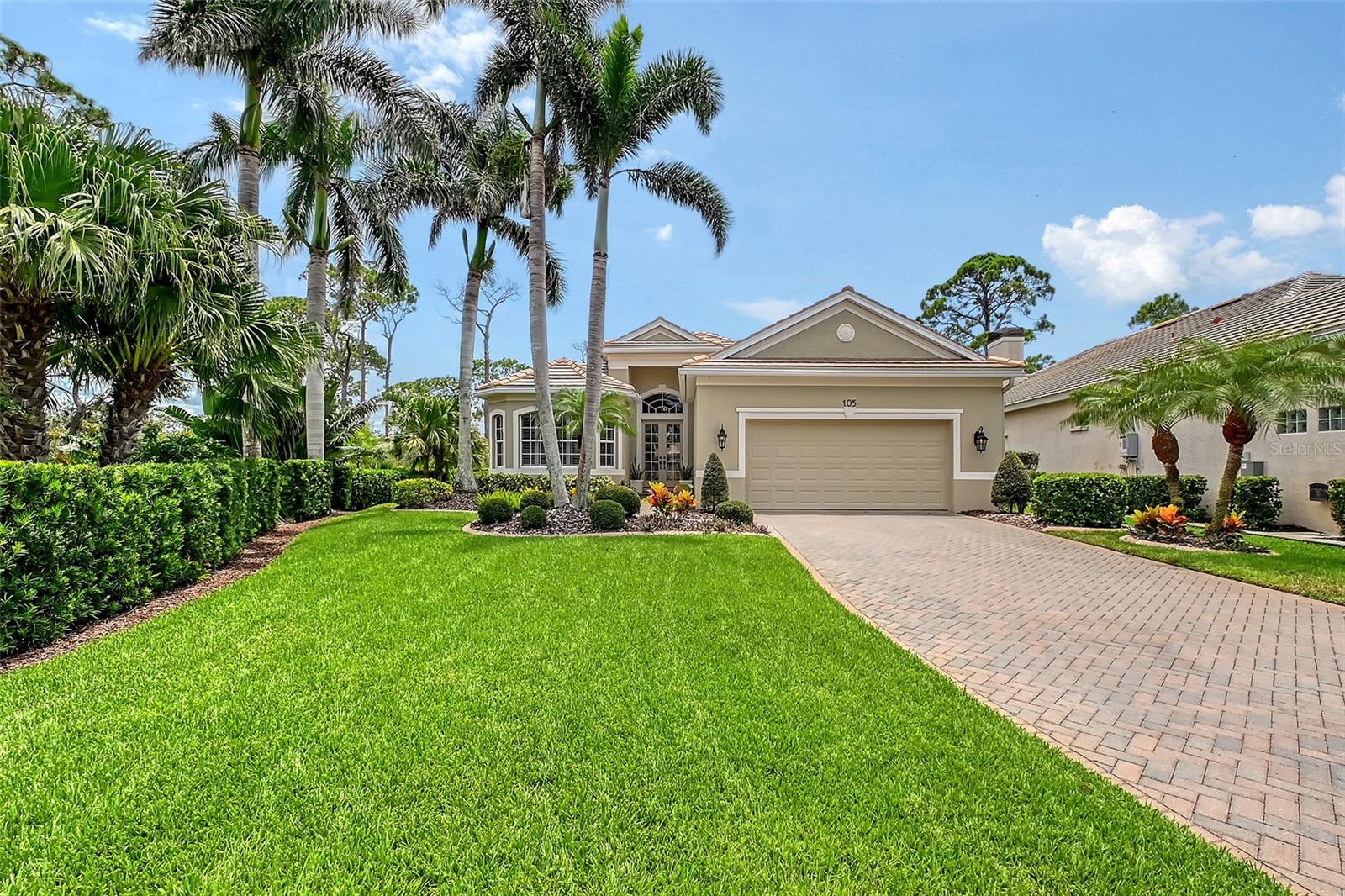 Welcome to Emerald Woods, a desired cul-de-sac within The Oaks Preserve, and this private Lee
Wetherington custom home that will check all the boxes, and more. Situated on one of the
largest lots and surrounded by preserve for privacy, you’ll find essence and elegance as the
color palette interplays with natural light, and the southern facing lanai and pool will be where
you can enjoy the maintenance free lifestyle, and the quality of life second to none. Enter the
foyer through 8’ insulated front doors with impact glass, and 12’ high ceilings with wide
decorative crown molding. Designer exceptional interior and exterior details and finishes are
completed and tastefully appointed. The kitchen offers custom 42” wood upper cabinetry with
over and under cabinet lighting, granite countertops, a decorative tile backsplash, center island
with base cabinetry, a pantry with rollout shelving, stainless appliances (2023), and a seamless
glass aquarium window in the breakfast nook. The great room has 17” stone tile flooring,
custom built-in cabinetry and a custom designed stone fireplace with electric logs. The open
floor plan dining room has a hand painted tray ceiling, and a built in buffet with a granite top
and 42” upper cabinets with glass inserts. A fantastic escape awaits when you walk out your
sliding glass doors to the outdoor oasis that includes a newly resurfaced custom designed pool and spa
with a waterfall feature and a new pool screen and cage with a panoramic view maximizing the
enjoyment of the outdoor space. A dry bar/buffet makes entertaining outdoors so easy. The
primary suite offers an extended office/owner’s retreat with a custom designed built in desk and
cabinetry, handsome bamboo wood floors, two large walk-in closets with built-ins, a primary bath with
new vanities, undermount sinks, and designer brass and chrome fixtures. The second light and
bright guest suite has wood floors, a bay window with plantation shutters and an ensuite
custom designed bath. Additional special features include a new roof (2023) new landscaping
and sod, a paver brick driveway, and an oversized 2 car garage with tandem parking for a 3rd car
and tons of storage and cabinetry. Experience the best in this move in ready home, and begin
your lifestyle at The Oaks Country Club, with the best location in Sarasota County. Centrally
located to all the beautiful beaches and offering two 18 hole championship golf courses, tennis,
pickleball, croquet, fitness center, dining, and a wide variety of social options. The Oaks is a
Platinum Club of America, an Elite Distinguished Club of The World, and best of all there is no
waitlist for a golf or social membership! Don't wait to begin your terrific and exceptional lifestyle!