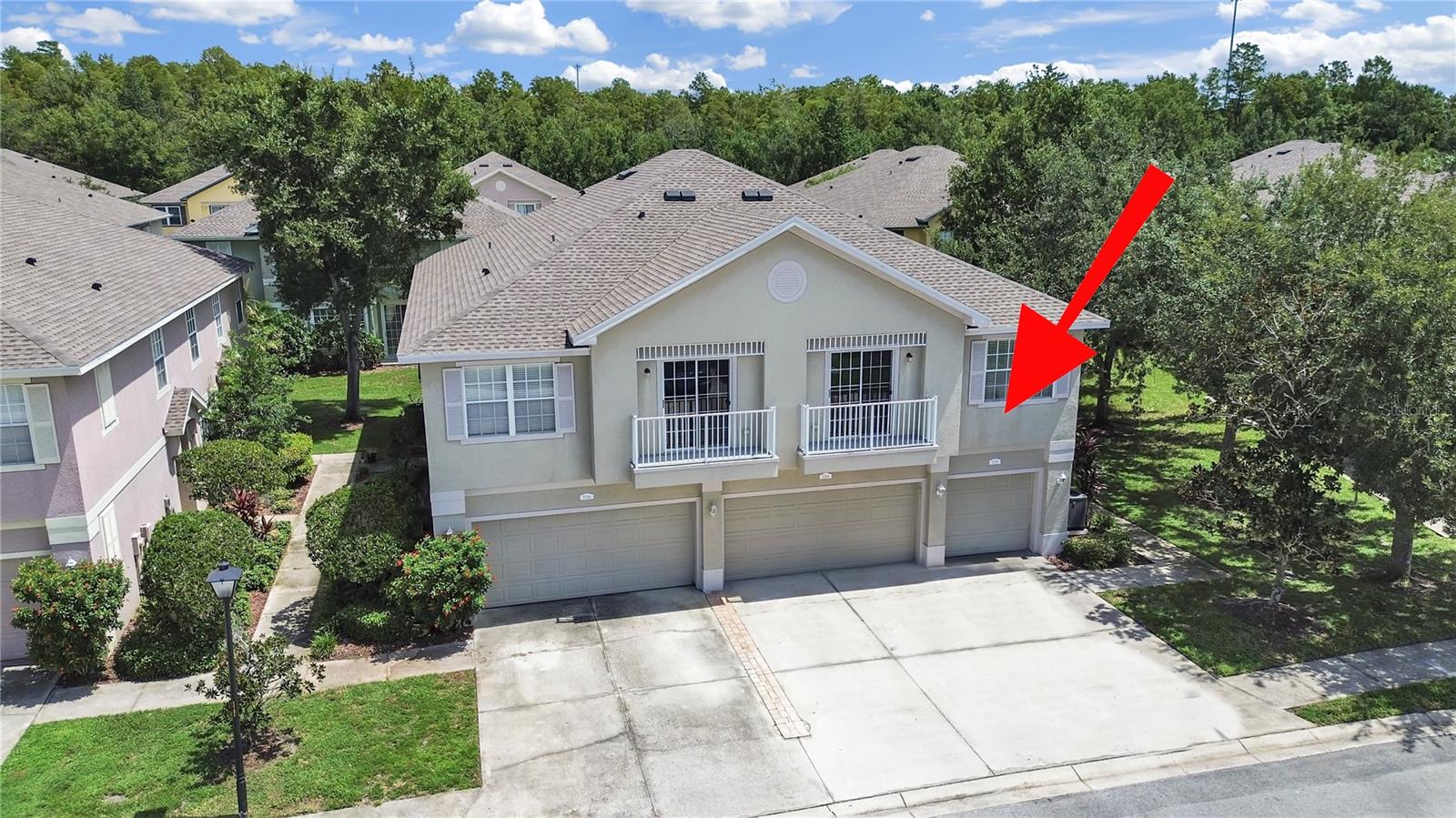 Live the Florida Lifestyle! Welcome to maintenance free living in this gated community where exterior lawn & garden maintenance along with exterior painting & roof replacement are included!....even includes periodic pressure-washing of driveways & sidewalks! Enjoy a walk around the community: into the park (bring your dogs) or relax by the private community pool. This home has beautiful newer wood-flooring throughout the main living area. The kitchen, with abundant cabinet space, a large closet pantry, convenient workspace/desk is open to the living area for conversation and gatherings. The main bedroom features a luxurious ensuite bath with a walk-in closet, water closet and dual sinks. The second bedroom is oversized with a large wall closet. There is a convenient hall closet which is excellent for additional storage...see photos. Separate laundry room (with washer & dryer included!) has shelving and extra storage too. The pretty home entrance & foyer lead into the home or into the garage, with storage shelving. Many updates to this home include: New roof installed in 2023 ~ Exterior painted 2022 ~ Air Conditioner new in 2023 ~ Water Heater new in 2023 ~ Garage Door Opener new in 2023 ~ Washing Machine 2022 ~ Dryer 2023 ~ Dishwasher 2021 ~ Garbage Disposal 2023 ~ Primary Bath tile just installed August 2025 ~ Main Area & Stairs Flooring installed in 2020 ~ Kitchen & Guest Bath flooring installed 2021 ~ Dining Area Ceiling Light 2021 and Living Room Fan/Light just installed August 2025. This home is located in a quiet treed residential area, but is close to all amenities such as The Outlet Mall, Krates shopping & entertainment, retail & many restaurants, close by access to I-75 and I-275 highways.....travel easily to Tampa, area beaches, Disney and more.