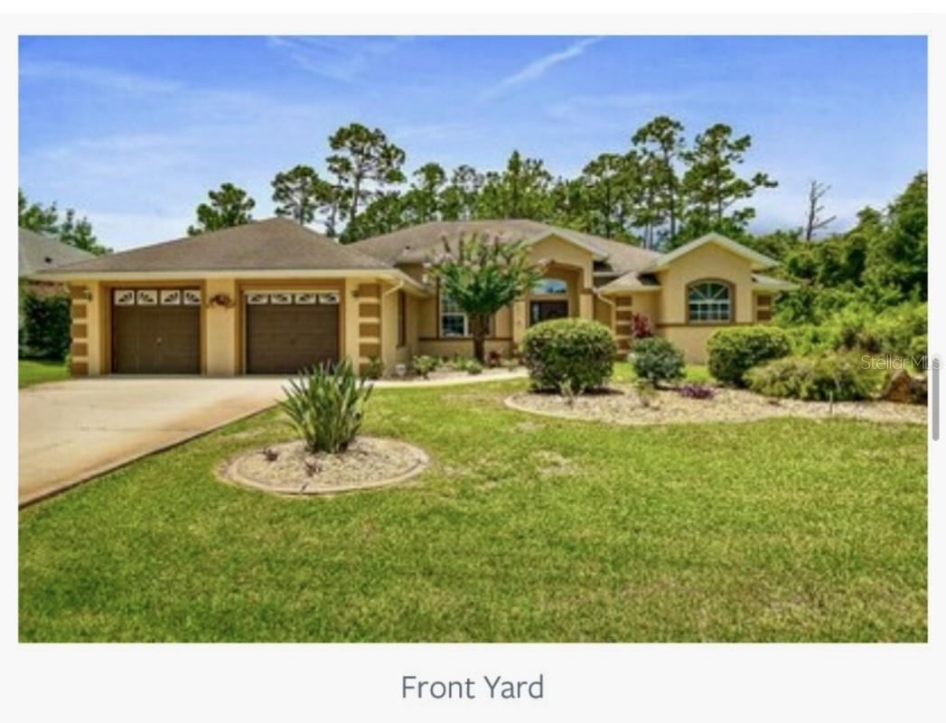 Gorgeous, spacious home in a lovely neighborhood with over 3,100 square feet! This home features an open floor concept living space with entry foyer leading to large living room and dining room area with 3 sliding glass doors which open out to the lanai area perfect for having breakfast and entertaining guests. The stunning Master bedroom suite also has access to the lanai and has two large walk-in closets and an adjoining master bath with shower, soaking tub and powder room. The kitchen is a dream with light cabinets and a separate dine-in area as well as a charming breakfast nook. The 3 additional bedrooms are all large with over-sized closets and plenty of storage space. The home is being offered fully furnished. The home has brand new roof installed in 2024 and new A/C unit and hot water heater less than a year old. Large backyard is perfectly manicured with exquisite landscaping, fenced yard and plenty of room for a pool. Don't miss out on this perfect home!