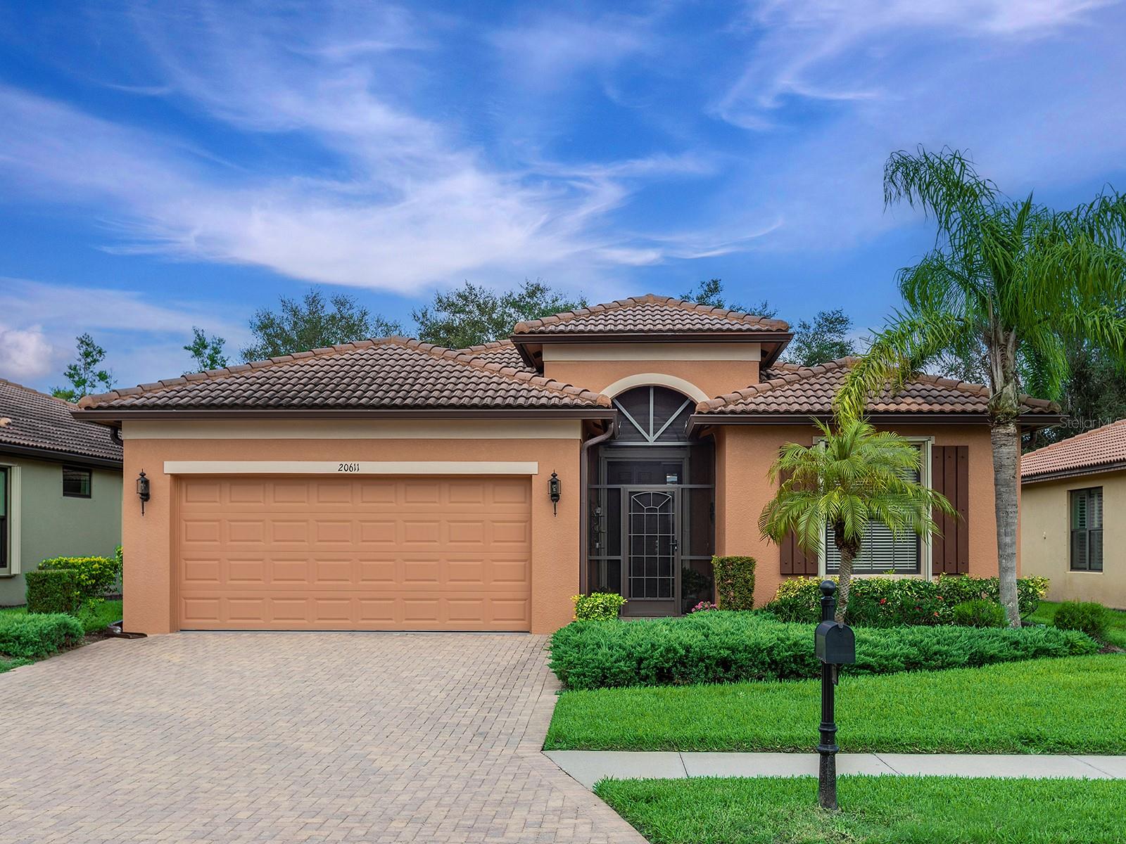 OPEN HOUSE - 09/07/2025 1:00pm - 4:00pm. Welcome to Venetian Falls -A Premier 55+ Gated Community with Resort -Style Living! This beautifully maintained 3-bedroom, 2-bathroom home, plus a versatile den is ideally located just three doors down from the clubhouse and recreational area. The den includes a custom added closet, making it perfect as an additional bedroom. Step inside and find elegant crown molding throughout, a chef's kitchen featuring granite countertops, tall solid cherry wood cabinets, and stainless appliances. The spacious family room showcases custom built-ins, crafted with exceptional attention to detail. Enjoy abundant light from three skylights, and rest easy knowing all windows and doors are equipped with hurricane shutters. The private lanai is perfect for entertaining, complete with a privacy wall and windows that creates a cozy atmosphere. The clubhouse has a spacious pool, and resistance pool for low impact exercise, as well as a full time activities director, live entertainment, a state-of-art fitness center, bocce courts, putting green, internet cafe, library, billiard room, and craft center. HOA fees include, Xfinity TV, high speed internet, ground maintenance, pressure washing of roofs, and escrow reserve fund. Best of all the management company is on site to ensure a smooth operation. AND NO CDD FEES.