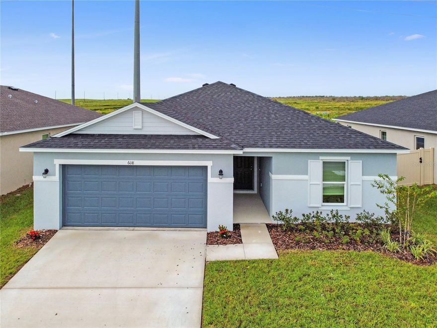 Brand-New 4-Bedroom, 2-Bathroom Home – Modern Comfort & Style!
Discover modern living in this beautifully crafted single-story home featuring 4 spacious bedrooms and 2 full bathrooms. Designed with an open-concept layout, the home showcases elegant tile flooring throughout and a large great room with soaring volume ceilings—perfect for relaxing or entertaining.
The contemporary kitchen is a chef’s dream, complete with a central island, granite countertops, 36-inch upper cabinets, a Moen faucet, Kohler stainless steel sink, and a full suite of Whirlpool stainless steel appliances.
Enjoy the ease of a dedicated laundry room with direct access to the garage. The private primary suite offers a spacious walk-in closet and an en-suite bathroom featuring a dual-sink vanity, linen closet, and a walk-in shower with beautiful tile surround.
Step outside to a covered back patio ideal for unwinding or hosting guests in style.
This move-in ready home blends comfort, functionality, and timeless design—don’t miss out!