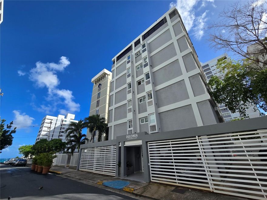 Superb beach-block location on Cervantes Street. This furnished sixth-floor apartment includes covered parking for a compact vehicle. The unit features a bedroom separated from the main living area, two air-conditioning units, a two-burner stove, and a full-size washer and dryer. The building has a 100% power generator and water cistern to ensure uninterrupted service during backup scenarios. An ideal place to live and enjoy the convenience of all the amenities Condado has to offer, located in its most walkable and pedestrian-friendly sector. Water consumption is included in rental fee.