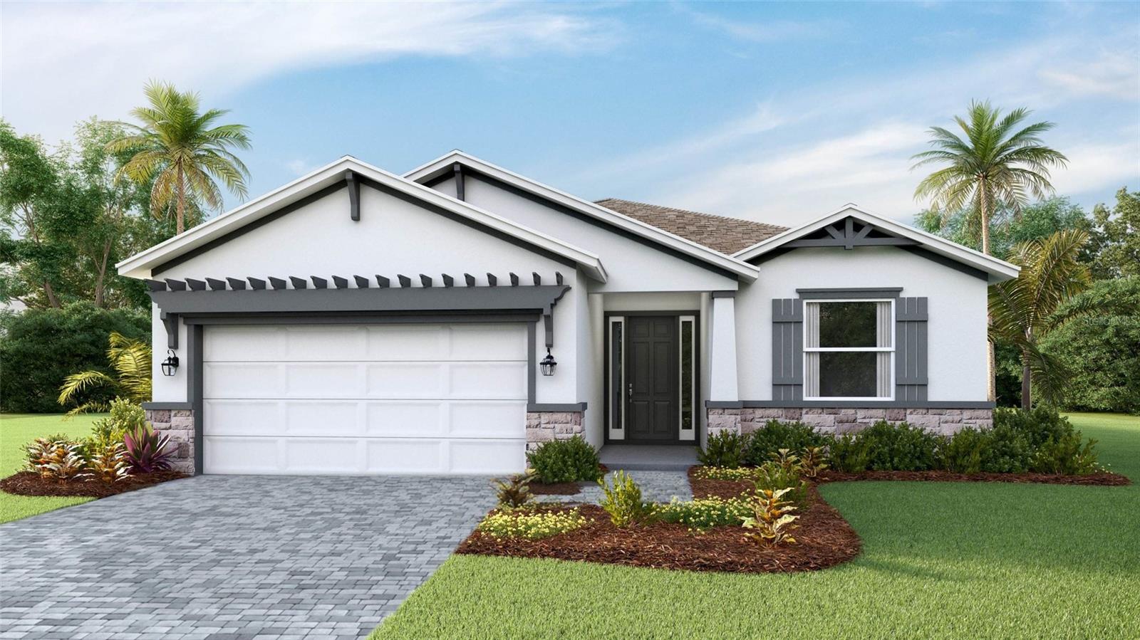 Under Construction. Receive up to $15,000 towards closing cost and special interest rates with our preferred lender NOW until August 17th. This one-story, all concrete block constructed home has a truly open concept plan, featuring a spacious kitchen with a large granite kitchen island that overlooks a large dining area, great room, and breakfast nook which flow out onto a covered lanai. The first phase of The Resort Club amenity center is NOW OPEN, including Trade Route Coffee Kitchen, Resort Style Pool, Fitness Center, Athletic Performance Center, and Pet Park. Future phases of The Resort Club will include a poolside bar & grill, outdoor activities area, The Event Center, and The Terrace Chef’s Patio. Future amenity centers, Adventure Retreat & Cabana Corner, will include Pickleball, Tennis & Bocce Courts, Pet Park, Golf Cart Parking, Sunset Terrace, Clubhouse, Resort Pool & Spa, Resistance Pool, Poolside Cabanas & Beach Area, Outdoor Activities Area, Poolside Grilling and more. This home comes with stainless steel dishwasher, range, and microwave. Pictures, photographs, colors, features, and sizes are for illustration purposes only and will vary from the homes as built. Home and community information including pricing, included features, terms, availability and amenities are subject to change and prior sale at any time without notice or obligation.