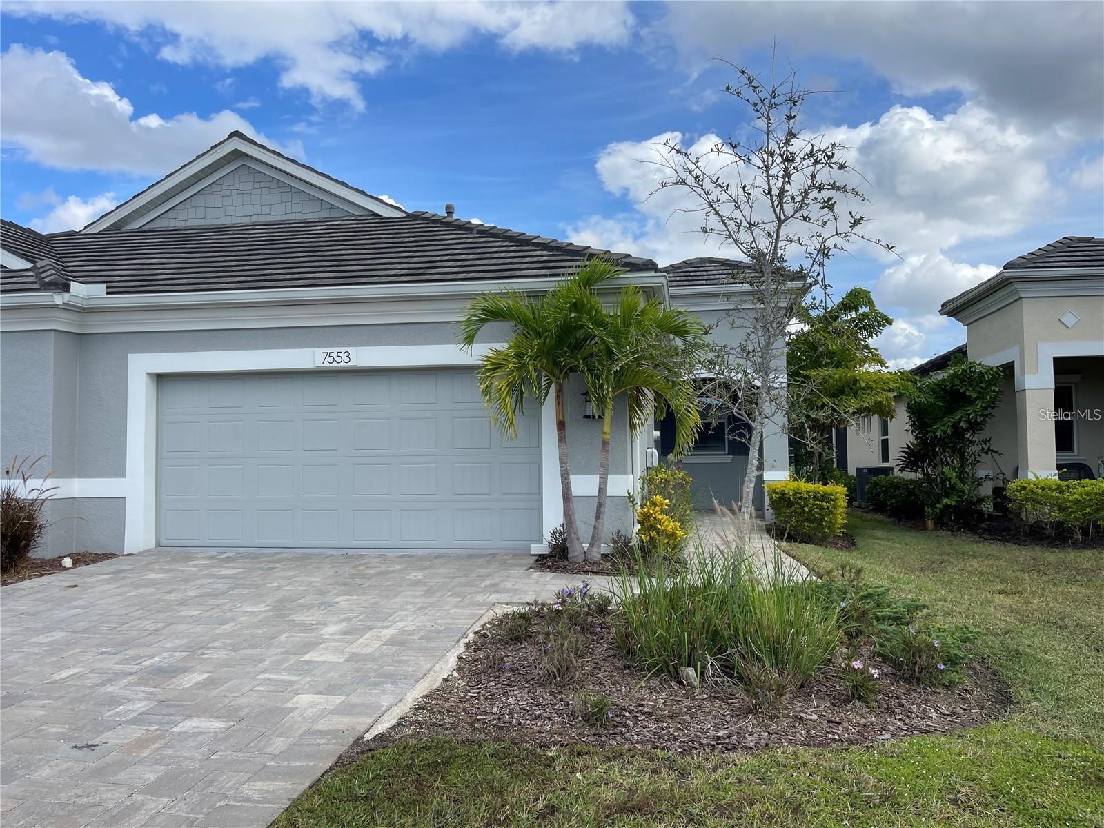 Welcome Home! This Crisp, clean and elegant Villa is located within an exclusive paradise with easy commute to either US 41, SRQ Airport or I-75. You'll love living the Florida Lifestyle since there are so many ways to have fun in the sun: whether you are enjoying the community pool or taking your furry friend to the community dog park, you can rest assured the exterior lawn work is complete, as it is provided through the community. Your new home boasts an open 2/2 floor plan with office that could be used as a guest room. Kitchen features island and breakfast bar with stainless appliances. Master Suite features 2 walk in closets and large step in shower. Guest Bath features shower/tub combo. The Screened in and well shaded lanai is the perfect way to both wake up with fresh air and morning coffee, as well as entertain in the evenings. Call your agent today for your exclusive tour!