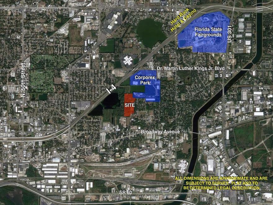 The opportunity is to purchase 163 acres, of which 48 acres are uplands located on I-4 in Tampa, FL. The site is currently
zoned for religious and educational uses with a land use of OC. The owner will allow time to rezone the property for industrial
uses and has completed much of the due diligence on the property. The property is located in unincorporated Hillsborough
County just east and north of the City of Tampa city limits.