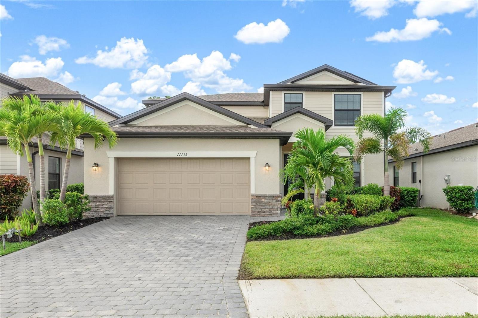 Welcome to the gated community of Tortuga in Wellen Park! Set on a prime lot with a south facing heated pool and spa, this home has a lot to offer. Spacious and roomy, this newer build has 4 bedrooms plus an office, 3 bathrooms, and a great room and upstairs bonus room. All the right spaces are here to enjoy the Florida lifestyle. Upon entering this fine home you will notice diagonally laid tile on the main living level, crown molding, and an open kitchen area with bar overlooking the living area and bright, sunny, pool. Upstairs you will find a spacious primary suite with walk-in closet and bath with dual vanities and walk-in shower. New luxury vinyl floors grace the second as well. Other notable features include storm shutters, no flood insurance required, child safety fence for the pool and solar panels to assist with your electric bill! Tortuga is a gated, maintenance free community as has a playground and park. The fees include lawn care, fertilization, irrigation water as well as internet! Located within Wellen Park, one of Southwest Florida’s fastest-growing lifestyle communities, this home offers unmatched convenience and charm. Just minutes away, Downtown Wellen features waterfront dining, boutique shopping, live entertainment, and a vibrant community atmosphere. Residents enjoy easy access to miles of biking and walking trails, golf courses, and the new Cool Today Park, spring training home of the Atlanta Braves. Blending natural beauty, modern amenities, and a true sense of neighborhood, Wellen Park is the perfect place to experience Florida living at its finest.