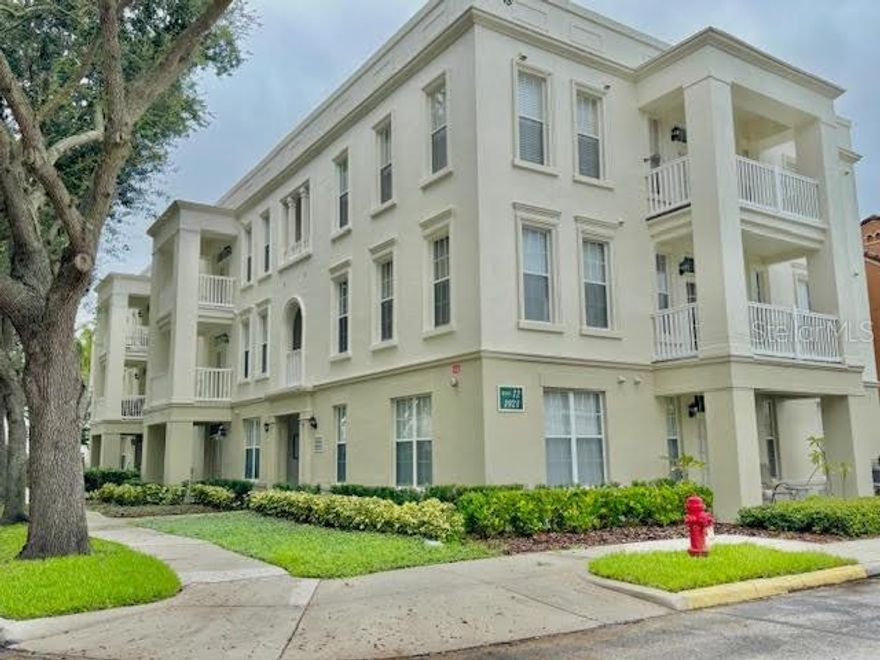 1 Bedroom Top Floor Condo at Siena in Celebration . Open floor plan with Living Room/Dining Room combo. New Luxury vinyl floors just installed in Livingroom and Bedroom, Freshly painted and new light fixtures. New Refrigerator just installed. Large balcony overlooking Siena Park. Master has Walk in Closet and Bathroom has large Soaking Tub. Across the street from the Siena Clubhouse with Fitness center and Pool. Conveniently located close to all major Theme Parks, Restaurants and Shopping. Reserved parking space #72 included.