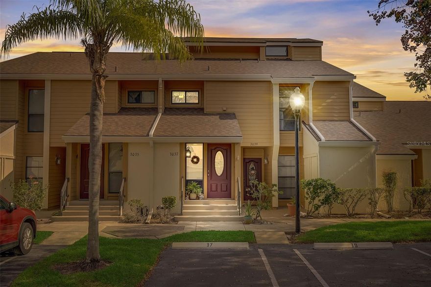 Welcome Home! Get ready to fall in love with this 1205 sq foot 2 bed, 2 bath townhome style condo located in the Raintree section of the 24 hour guard gated golf community of Ventura Country Club.  This well maintained home offers an open floor plan, fireplace, high ceilings, private screed balcony, and a LOFT. Enjoy the unique and versatile loft space, bathed in natural light from the skylights—a perfect spot for a home office, library, or an additional living area. You may also rest easy knowing that the roof was replaced in 2023 along with the skylights  that allow the natural light in while keeping the heat out. Raintree Village offers a private heated pool just for its residents. Want a little more action? Head over to the clubhouse and enjoy the  resort style pool, golf, tennis, pickleball, playground, gym, golf pro shop, ballroom, and a restaurant. Don't miss the opportunity to make this condo your own. Enjoy this ideal location within a short drive to the airport,  downtown Orlando, Disney, and easy access to all major highways.