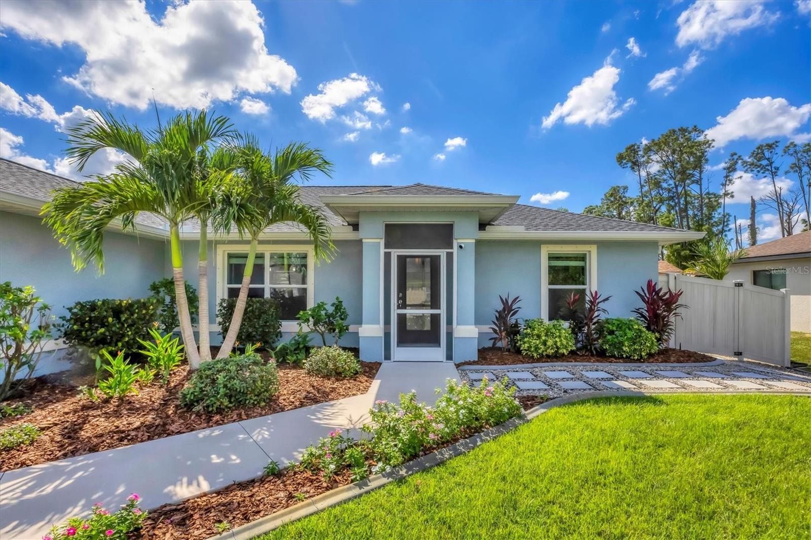 Welcome to Your Private Oasis!
No Flood Insurance required! There has been no flood damage to this home. This beautifully maintained 3-bed, 2-bath home was built in 2018 and still includes a Bonded Builder’s Warranty through 2028. Over $20K in custom upgrades were added during construction — including premium quartz countertops, wood-look TILE throughout (no carpet), LED lighting, soft-close cabinetry, all upgraded doors as well as stainless steel appliances.
Enjoy outdoor living with an extra-large 450 sq ft screened lanai, complete with a BBQ exhaust hood, sink & cabinet (2025), and guest bath access!
Other upgrades and highlights include:
*New Roof (2024) with GAF 30-year transferable warranty
*Whole-house reverse osmosis water filtration system (2023)
*Water Heater 2025
*Expanded driveway with reinforced eco-grid for extra parking
*Fully fenced backyard with lush landscaping, palms, banana trees, and garden beds
*Open-air paver patio + fire pit for ultimate relaxation
*60" TV enclosure on patio
*8x16 powered shed (2018) with reinforced floor & hurricane anchors
*12-zone irrigation system with rainwater collection and smart controls
*Integrated drainage system to keep the property high and dry
*New A/C components (2024) and new dishwasher (2023)
*Huge green space behind property gives lots of privacy!
This home is truly move-in ready, energy-efficient, and built for both comfort and lifestyle. Don’t miss your chance to own this tropical retreat — schedule your showing today!