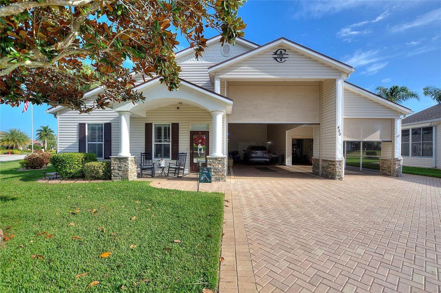 Welcome to 489 Meandering Way, a meticulously maintained 3 beds, 2.5 bath Florida home in an active 55+ community. This 1,988 sq ft residence offers comfort and thoughtful upgrades throughout, including a 2023 walk-in shower renovation in the master bath, dual closets with upper cabinets in two bedrooms, and plantation shutters throughout the home Tray ceiling in primary bedroom. The spacious kitchen features two double cabinets with pull-out drawers, air fryer in oven, and a recycling circulator water pump on the hot water heater. Exterior highlights include polar siding, a deep well, a whole-house generator with a 250-gallon propane tank, painted concrete in the garage, RV port, and carport, and all 3 have screens. RV port is 18x52, and carport is 14x21.Additional features: a finished attic (28x11) with hard flooring and steps, a flagpole, and more. Residents enjoy access to two clubhouses, two pools, tennis and pickleball courts, and daily social activities. Discover comfort and convenience in this vibrant retirement community!  All furniture is negotiable.
Pictures to come