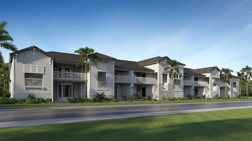 Under Construction. Own a stunning slice of paradise at our premier golf and resort community, nestled in the award-winning Lakewood Ranch. Discover the pinnacle of golf and resort-style living. Calusa Country Club features two exceptional golf courses and a variety of top-tier amenities in one of Florida’s finest locations. This condo is the largest plan in the collection. Near the foyer is a kitchen that leads to a versatile living room and dining space in a shared open design, with access to the lanai for outdoor activities. A private den with endless possibilities sits to the side, while an owner’s suite and an additional bedroom offer relaxing escapes within the home. Prices, dimensions and features may vary and are subject to change. Photos are for illustrative purposes only. Estimated delivery date is July/Aug 2026.
