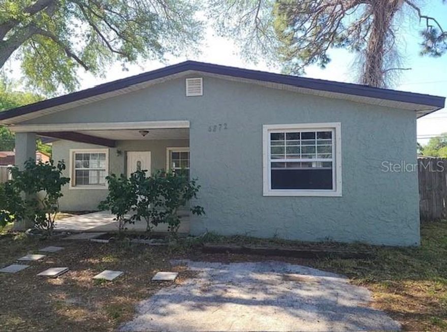GREAT OPPORTUNITY NOW AVAILABLE! This 3-bedroom, 2-bath home is centrally located in the heart of Pinellas Park and offers endless potential for homeowners and investors alike. As you enter, you'll appreciate the desirable open floor plan filled with abundant natural light, creating a bright and welcoming atmosphere.  The private primary suite is thoughtfully situated on the opposite side of the home, featuring a full en-suite bathroom, laundry closet, vaulted ceiling, and luxury vinyl plank flooring. The kitchen and bathrooms offer durable ceramic tile flooring, while the living room and secondary bedrooms showcase classic terrazzo floors. Step outside to enjoy the spacious, fully fenced backyard—perfect for entertaining, pets, gardening, or creating your own outdoor oasis. Located in an X Flood Zone. Additional features include a parking pad and ample street parking. Whether you're looking to expand your investment portfolio or customize a home to fit your personal style, this property is full of possibilities. Don't miss this opportunity!