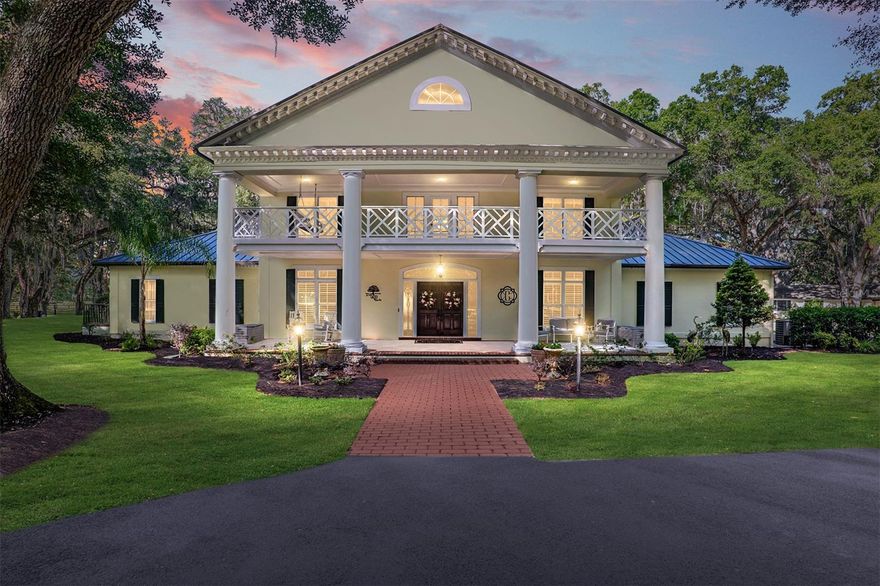 Welcome to Breath of Heaven Ranch, a hidden paradise behind elegant gates. Picture yourself driving down the softly lit path, where every turn unveils a new facet of beauty. Nestled on a sprawling 124-acre gentleman's estate, this stunning home has undergone a beautiful renovation.
As you step inside, the grandeur of the entrance captures your imagination. A graceful staircase leads to a balcony overlooking three bedrooms, each a haven of comfort and style. Imagine waking up to the gentle morning light filtering through the windows, offering a panoramic view of the estate's lush landscapes and majestic live oaks.
Entertaining becomes an art in the formal dining room, seamlessly connected to the updated kitchen, where hosting large gatherings is a delight. The living room invites cozy evenings by the fireplace, accented by plantation shutters and intricate crown molding.
The heart of the home, the family room, and kitchen, beckons with expansive windows framing picture-perfect sunsets. Here, wildlife becomes a part of your daily scenery, adding a touch of serenity to every moment. The kitchen, a chef's dream, boasts new cabinets, granite countertops, and top-of-the-line appliances centered around an inviting island.
Retreat to the primary bedroom sanctuary, where wood floors lead to a sitting room and walk-in closets. The en-suite bathroom is a spa-like oasis, featuring a walk-through shower, dual sinks, and a screened balcony with a sun deck overlooking the pool. There are two guest bedrooms overlooking the balcony with a guest bathroom.
Outside, the ranch beckons with its amenities—a turn-key cattle and equestrian paradise. Imagine the possibilities of the half-enclosed pole barn, the expansive metal building, and the peaceful guest home. A gazebo offers a tranquil spot to unwind, while a diesel generator ensures comfort even during power outages.
Conveniently located minutes from Gainesville and a short drive to Ocala's premier equestrian destinations, Reath of Heaven Ranch is more than a home; it's a lifestyle waiting to be embraced. Schedule your private tour to experience the magic firsthand and discover the countless features and updates that make this estate exceptional.