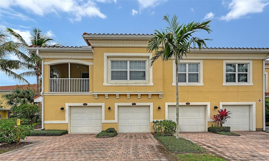 The luxury Florida lifestyle you’ve been dreaming of is here! Step into carefree, maintenance-free living in this exceptional 3-bed, 2-bath walk-up condo, perfectly positioned in a highly desirable location. Originally a model home, this 2015 residence is loaded with upgrades and has been meticulously maintained by its one and only owner. Fully furnished and thoughtfully appointed, it’s truly turnkey just bring your suitcase and start living. Built for peace of mind, the community features solid concrete block construction and hurricane-impact windows for added safety and durability. A private, ground-level garage beneath the residence offers unmatched convenience when arriving or heading out. Inside, the open-concept layout feels bright and spacious thanks to high ceilings, crown molding, beautiful tile floors, plantation shutters, and custom drapery. The chef-inspired kitchen is a standout, featuring quartz countertops, stainless steel appliances, a stylish backsplash, walk-in pantry, and upgraded fixtures, perfect for both everyday cooking and entertaining. The primary suite provides a peaceful retreat with a walk-in closet and a spa-like ensuite bathroom with double vanity and walk-in shower. Two additional bedrooms on the opposite side of the home, along with a second well-appointed bathroom, offers comfort and privacy for family or guests. Relax on the screened-in lanai overlooking tranquil water views, making it an ideal spot for morning coffee or evening cocktails. All of this is set in a prime location between Sarasota and Venice, with quick access to US-41, I-75, Siesta Key, and Nokomis Beach. Enjoy a short stroll to Bay Street Park with its playground and dog park, or walk to Pine View School, Walmart, and the Legacy Trail’s Osprey Junction trailhead. Vibrant dining, shopping, golf courses, coastal recreation, and top-rated medical facilities are all within minutes. Residents of Bay Street Village enjoy resort-style amenities including a heated pool, fitness center and clubhouse. With a reasonable monthly condo fee (no flood insurance required) covering exterior maintenance, roof, water, sewer, and two gated entrances, this property offers ease of ownership whether you're looking for full-time living, a seasonal retreat, or a smart investment. Grab your swimsuit and flip-flops, your Florida lifestyle awaits!