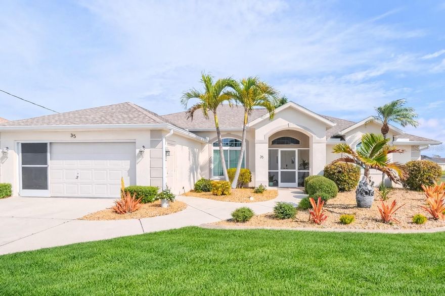 Welcome to your slice of Florida paradise in the highly sought-after Broadmoor section of Rotonda West. This beautifully maintained 3-bedroom, 2-bathroom canal-front heated pool home with a 2-car garage offers the perfect blend of comfort, location, and the Florida lifestyle buyers dream about. Perfectly positioned along a peaceful freshwater canal, the home provides tranquil water views and a relaxing natural backdrop for everyday living. Inside, you’ll find a bright and inviting layout designed for comfortable living and entertaining, with sliding glass doors that open to your private outdoor retreat. The kitchen features granite countertops and ample cabinetry, creating a functional space that flows easily into the main living areas. Step outside to your screened lanai and heated pool where you can enjoy year-round swimming, outdoor dining, and peaceful evenings overlooking the serene canal. The pool area also offers a convenient storage space for supplies and outdoor equipment. This home is being offered turn-key furnished, making it move-in ready or ideal as a seasonal rental opportunity. Additional features include an oversized front porch entry, mature tropical landscaping, and hurricane impact windows throughout the home, while the sliding glass doors leading to the pool area are not hurricane impact. The property is also located outside of a flood zone. Broadmoor is one of the most desirable areas within Rotonda West, known for its beautiful homes and peaceful setting. Rotonda West offers an exceptional lifestyle with five golf courses located within the community circle, miles of walking and biking trails, parks, and nearby boating and fishing opportunities. Residents also enjoy The Hills Golf & Country Club, which is open to the public for Wednesday and Friday dinners and Sunday breakfast. With low HOA fees of only $190 annually and a location just minutes from Englewood Beach, Boca Grande, shopping, dining, and entertainment, this home offers the perfect balance of privacy and convenience. Love where you live in beautiful Rotonda West.