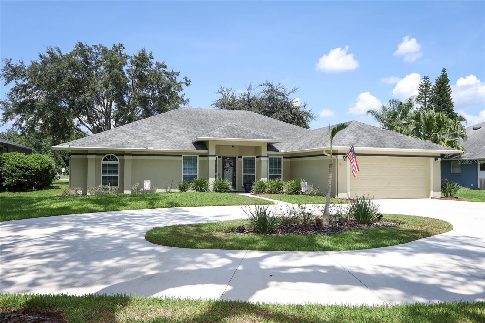 Welcome to this meticulously maintained one-owner home located directly on the 10th Fairway of Twin Rivers Golf Course offering stunning golf course views and a lifestyle of peace and relaxation. Enjoy your mornings or evenings in the screened patio as golfers pass by and serene views stretch before you. This spacious and move-in-ready residence boasts a split floor plan with four generously sized bedrooms. The primary suite is a true retreat, featuring expansive views of the course, a large walk-in closet, and a luxurious bathroom complete with double vanities, a soaking tub, walk-in shower, and private water closet. On the opposite side of the home, you’ll find three additional bedrooms—one with its own private ensuite bath and direct access to the patio, perfect for guests or multigenerational living. The bright and welcoming kitchen is a chef’s dream with abundant cabinetry, ample counter space, and room for entertaining. Additional highlights include a Florida room equipped with surround sound, ideal for relaxing or hosting. This home also offers a long list of recent upgrades including a new roof in 2018, double-pane windows in 2014, exterior paint in 2024, repaved driveway in 2024, new hot water heater in August 2024, air conditioning system in 2014, and the home was replumbed in July 2025. This is a rare opportunity to own a beautiful home in a quiet golf course community—ready for you to move in and start enjoying the Florida lifestyle. Call for a private tour!