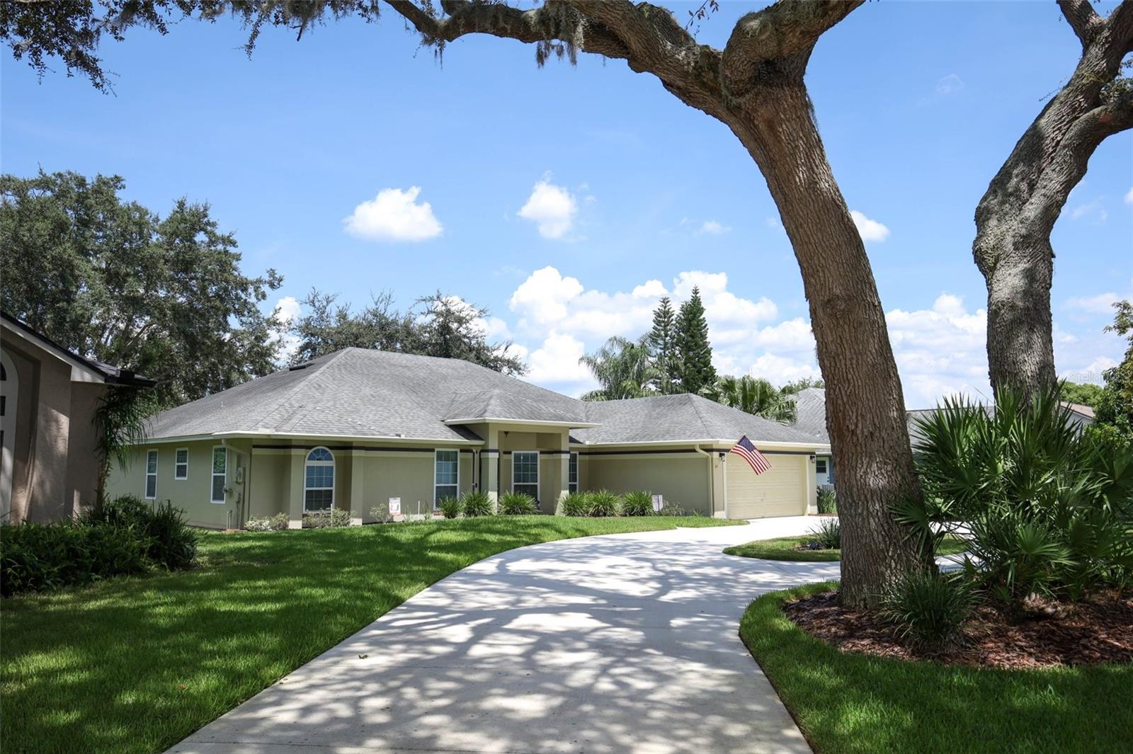 Welcome to this meticulously maintained one-owner home located directly on the 10th Fairway of Twin Rivers Golf Course offering stunning golf course views and a lifestyle of peace and relaxation. Enjoy your mornings or evenings in the screened patio as golfers pass by and serene views stretch before you. This spacious and move-in-ready residence boasts a split floor plan with four generously sized bedrooms. The primary suite is a true retreat, featuring expansive views of the course, a large walk-in closet, and a luxurious bathroom complete with double vanities, a soaking tub, walk-in shower, and private water closet. On the opposite side of the home, you’ll find three additional bedrooms—one with its own private ensuite bath and direct access to the patio, perfect for guests or multigenerational living. The bright and welcoming kitchen is a chef’s dream with abundant cabinetry, ample counter space, and room for entertaining. Additional highlights include a Florida room equipped with surround sound, ideal for relaxing or hosting. This home also offers a long list of recent upgrades including a new roof in 2018, double-pane windows in 2014, exterior paint in 2024, repaved driveway in 2024, new hot water heater in August 2024, air conditioning system in 2014, and the home was replumbed in July 2025. This is a rare opportunity to own a beautiful home in a quiet golf course community—ready for you to move in and start enjoying the Florida lifestyle. Call for a private tour!