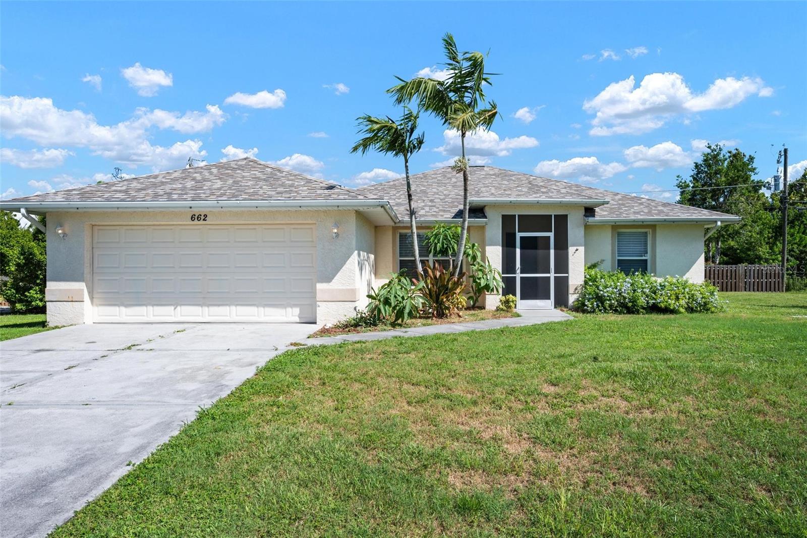 One or more photo(s) has been virtually staged. NEW ROOF! NEW AC! NEW STAINLESS APPLIANCES! FRESHLY PAINTED INTERIOR! This 3 bedroom 2 bathroom, 2 car garage home, located in South Venice, is awaiting you and your family! NO HOA OR CDD FEES!
FLOOD ZONE X! The kitchen offers a large breakfast bar with the new appliances waiting for their debut! The kitchen with large dining area opens to the family room! The family room has vaulted ceilings and sliders that provide access to the screened lanai. The laundry room is located inside, just off the kitchen. The primary bedroom has an en-suite, lanai access and a walk in closet. With no HOA rules you can bring your toys home! This home is a hop, skip and a jump to Historic downtown Venice and all it offers. With Gulf beaches in both directions, restaurants and shopping you have it all at your fingertips! All the big ticket items are taken care of so why not make this your own today!