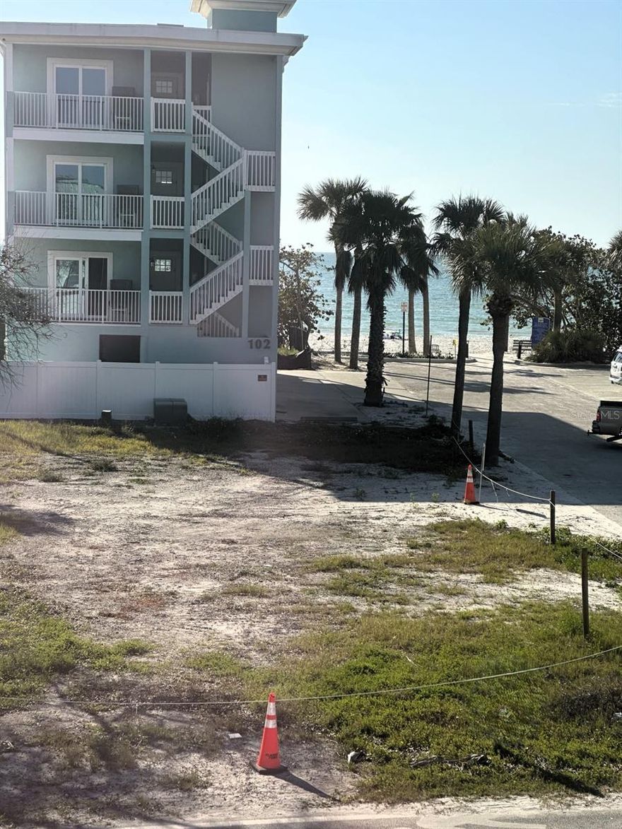 Incredible Indian Rocks Beach location! This lot is on the corner of 1st Ave and Gulf Blvd with direct beach access. This is a large Commercial Tourist (CT) Beach lot zoned for 4 units, perfectly sized for a 4 Unit Luxury Townhomes each with a 2 car garage, additional 2 car parking on driveway and three full living floors above. Plenty of room for each townhome to be a 4 bedroom/3 bath with office, all with fantastic views of the beach. There is a dock parcel on the intracoastal available for purchase with the lot. Have the best of both worlds, enjoy a day on the beach or bring your boat to the dock to load up for a day of boating/fishing (marina is directly across intracoastal from dock area). This is for those who are looking for the ultimate luxury vacation home, enjoy views of the sunrise over the intracoastal and take in the sunset over the beach every day! Direct beach access from lot. Being in the CT district means no rental term restrictions and there are so many restaurants within 2 blocks there is no need to drive. Numerous entertainment venues including museum and parks (a top quality water park, skateboard, tennis, basketball, baseball, etc.) all within the lovely town of Indian Rocks Beach, FL. This lot also comes with blueprints for a 4 unit condo building.