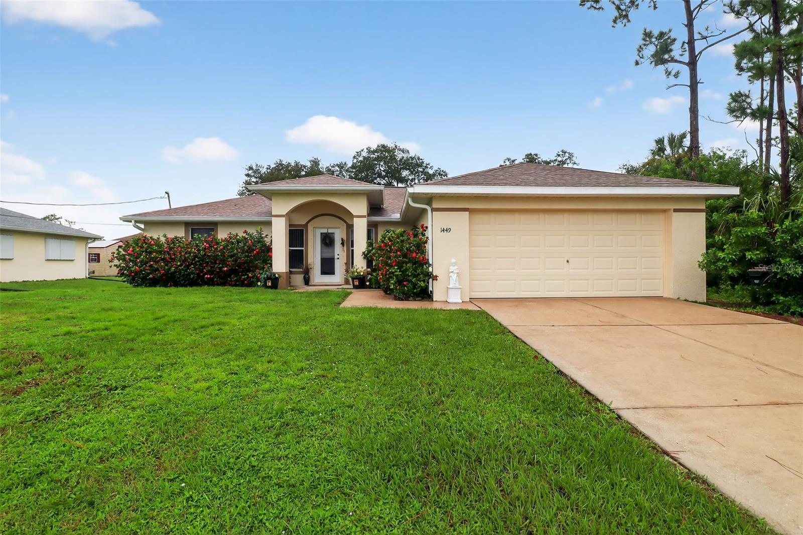 Nestled in the serene community of North Port, this charming 3-bedroom, 2-bathroom home combines comfort, style, and functionality in a desirable open floor plan.
Step inside to find luxury vinyl flooring flowing throughout the living areas, enhancing both durability and elegance. Vaulted ceilings create a bright and airy atmosphere, making the home feel spacious and inviting. The screened-in back porch offers a peaceful retreat—perfect for morning coffee, evening relaxation, or entertaining while enjoying the Florida breeze and lush surroundings.
Sitting on nearly a ¼ acre lot, this property provides ample space and freedom with no HOA or deed restrictions. Fresh curb appeal and thoughtful updates make this home move-in ready, while the layout is ideal for gatherings or simply enjoying quiet moments at home.
Located in the heart of North Port, you’ll have easy access to shopping, dining, parks, and Gulf Coast beaches, all while enjoying the tranquility of a residential setting.
Embrace the quintessential Florida lifestyle in a home that feels both welcoming and refined.