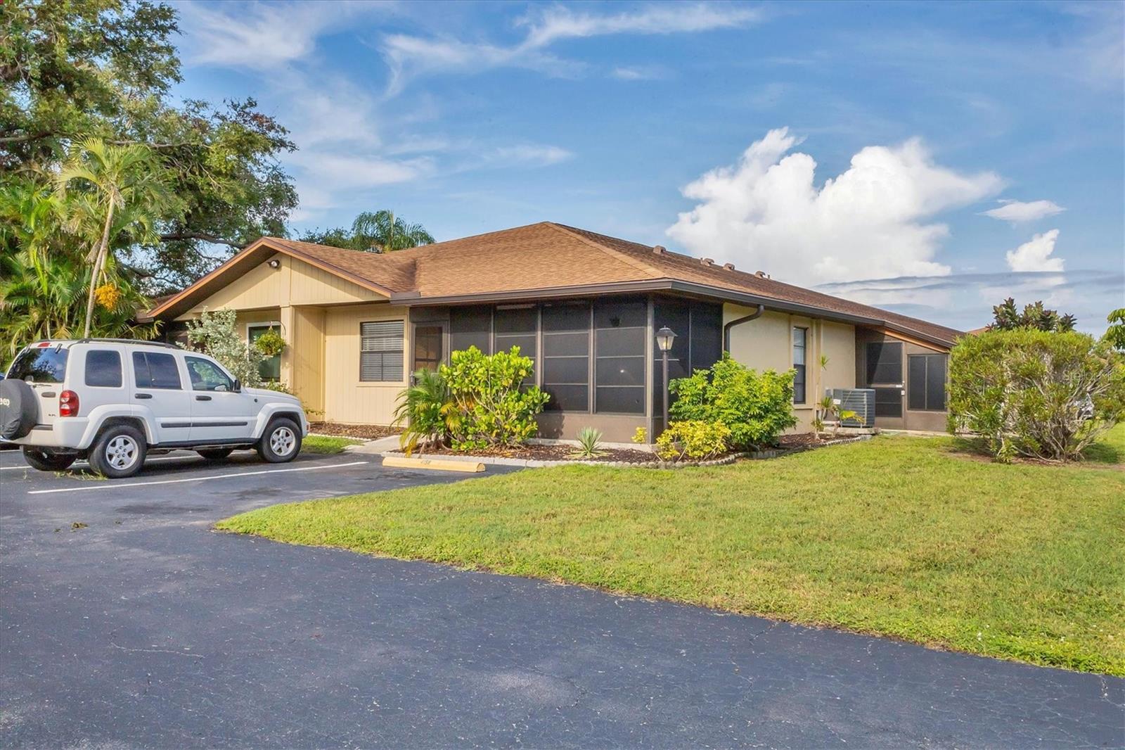 Opportunity awaits in Heritage Village West! This 2-bedroom, 2-bathroom villa is just 5 miles from the Gulf beaches and located in a vibrant 55+ community. Featuring a spacious layout, enclosed lanai, newer appliances, the AC replaced in 2019, hot water 2018. The roof and gutters are maintained by the HOA. This home is ready for your personal touch. With some updating, it can become the perfect year-round residence or seasonal getaway. This community is fully funded and has had very small increases in fees and only 1 assessment over the years during the insurance crisis. The board strives to keep the fees as low and stable as possible. Some home owners have formed a group that helps out around the community, will do small jobs or hurricane clean up to keep the cost down for all owners. Enjoy the community pool, clubhouse, maintenance-free living, pest control, cable/internet and social activities all this close to shopping, dining, and the beautiful Bradenton beaches. Only 20 min from SRQ airport and 5 min to Blake Medical Center. Easy to show.