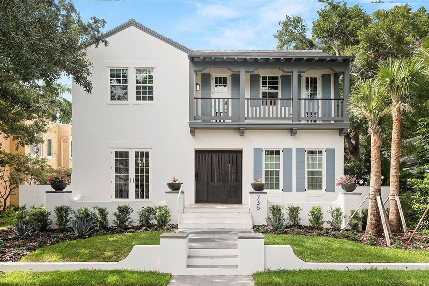 This newly built home is located in the most highly sought-after block of Old Northeast historic district of St. Pete, crafted by Modern Tampa Bay Homes. This domain has seemingly endless features with its tall ceilings, LED lighting, Porcelanosa tile throughout, 8ft high doors, 5 bedrooms, 5-½ baths, 2-car garage, surround sound inside and out, RH modern light fixtures, and we’re just getting started! As you walk up to this stunning architectural masterpiece, the impressive stature of the classic traditional exterior speaks volumes of your good taste and appreciation to detail. It somehow prompts you to stand just a little taller. The sprawling terrace outside of the upstairs master bedroom awakens your whimsical side as you head toward the front porch. As you enter the brilliant porch hallway, there is a beautiful courtyard. To the right is an adorable studio for discerning guests. They will appreciate the privacy with a space all to their own. Or maybe you’ll have it as a den or office. So many options! Three tall glass doors show off the cascading water curtains that glide into the stunning swimming pool and adjacent thick foliage that leans inward. To the left of the porch hallway, you enter the spacious living room and kitchen’s open floor plan. The refrigerator and appliances are all thoughtfully designed and blended in with the lavish interior, while encompassing the natural lighting and outside landscape creating a spectacular experience of lush Florida living. This home is loaded with features and surprises! A seemingly innocent wall gives way to another room. A hideaway? A butler’s cove? A walk-in pantry with wine cooler, counter and cabinet space? It’s all yours to decide. The south living room wall feels almost nonexistent with its 3 magnificently tall sprawling glass doors that showcase the tropical water and garden paradise just beyond. Traversing the elegant designer staircase, you quickly make your up to the second floor that has 3 over-sized bedrooms and master suite—all with their own bathrooms and walk-in showers with Porcelanosa finishes. Now, let’s visit the amazing surrounding location. You’re just a short walk to the Coffee Pot Bayou where you have the unique opportunity to watch manatees, dolphins and exotic birds in their natural habitats. Next, you can walk to the nearby North Shore Park Sports Complex where you can lay on the beach or play tennis, softball, or have a dip in the pool. Continuing your walk towards downtown, you can visit the Historic Vinoy Hotel and Vinoy Park where concerts and events are regularly happening. Then head over to Beach Drive (also within walking distance) for the finest dining experience you’ll find anywhere in the country. After a satisfying meal, take a stroll and window-shop to your heart’s content along the quality shops, clubs and spas for enjoyment and pampering. The newly-built St. Pete Pier is right near Beach Drive, where you can enjoy some great food and drinks with the incredible views of the bay and the downtown skyline. When you want some sun and relaxation, take a drive along the miles of coastline that offer some of the finest pristine beaches in the world. We weren’t kidding when saying this home has it all and more! Homes in this district are hard to find, and this gem will not be available for long. If perfection, fun, luxury and opulent living is your cup of tea, don’t wait to tour this amazing home located in a very special place to live.