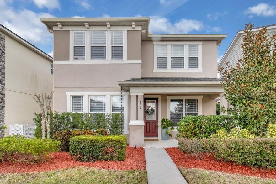 Must visit this stunning home loaded with upgrades! Newbury model in Meridian Parks at Lake Nona North! This 4-bed, 2.5-bath home is filled with upgrades, featuring a modern open layout, gourmet kitchen with large island, custom accent walls, and stylish staircase. The owner’s suite offers a spa-style bath and walk-in closet. Enjoy outdoor living with an outdoor kitchen, covered porch, and beautiful courtyard within a PVC-fenced yard. Includes water softener system and designer finishes throughout. Internet is included in the HOA dues, Minutes from Medical City, Lake Nona Town Center, Orlando International Airport, and the Brightline train station. Resort-style amenities complete this exceptional home!