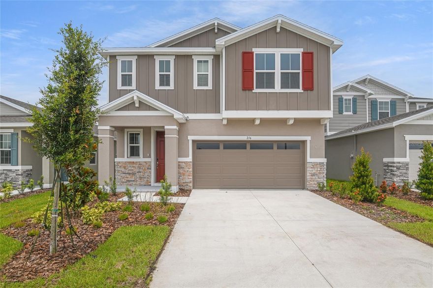 **Take advantage of special financing + Flex Funds on quick move-in homes** Discover the exceptional Palm 2 story home, move-in ready! Included features:  a very spacious great room with separate Kitchen nook.  Beautiful kitchen, white 42"" cabinets, quartz countertops, stainless-steel appliances, a nice island with a conveniently located reach-in pantry;  8'  sliding glass patio door leading to a spacious covered patio. The luxurious primary suite with walk-in closet and a private bath with double sinks and a tiled shower with Glass enclosure; The loft at the top of the stairs is great for a second living area, separate laundry Room. This home also boasts tile flooring and carpeted in the bedrooms. Visit today! 1x capital contribution fee of $850. **Options may vary by community, so see your sales associate for details. These offers are available for select homes on a first-come, first-served basis.