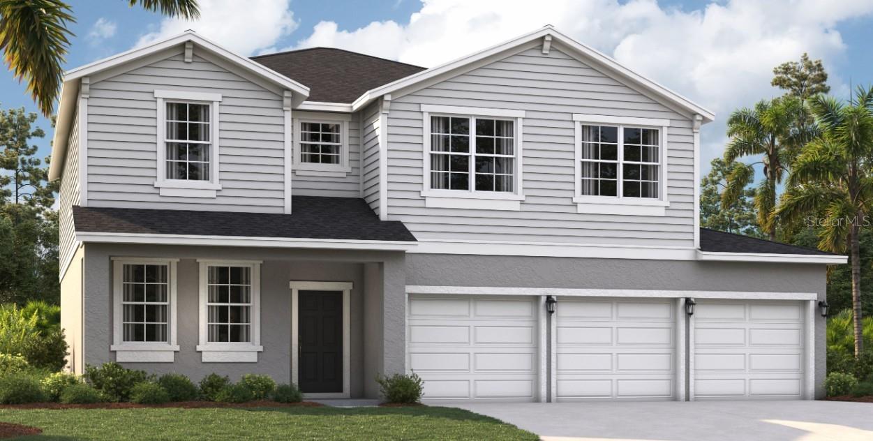 One or more photo(s) has been virtually staged. Under Construction. Welcome to Green Leaf, where modern living meets natural beauty. The homes in this new Brevard County neighborhood are thoughtfully designed to meet your diverse needs, with functional layouts, designer features, and open floor plans. You'll love the modern designs, spacious three-car garages, expansive grounds, and accessibility of this incredible location. Just minutes from beaches and numerous outdoor recreation areas, and with easy access to major highways (I-95, FL 192, and US-1), you'll enjoy the perfect combination of coastal living and easy access to Central Florida attractions. Getting around will be a breeze now that you're close to many area businesses, such as L3 Harris Technologies, and just 17 miles from Patrick Space Force Base.
At nearly 3,000 square feet, the two-story, single-family home, The Chester, has a spacious and inviting layout for all buyers. The front entry and three-car garage flow directly into the open kitchen, where visitors can gather to prepare meals and relax together. Windows along the exterior wall lead to the outdoor patio and provide spectacular morning and evening light throughout the main living area. Tucked away at the front of the home are spaces for working and relaxing, both upstairs and downstairs. A first-floor office and a loft area above provide the extra space everyone needs. The second floor has a separate hallway with three bedrooms and a shared guest bathroom with a double vanity to help make mornings more efficient, and the laundry room is located around the corner for added convenience. A large primary suite offers everything needed for privacy and comfort, including a double vanity and two walk-in closets.