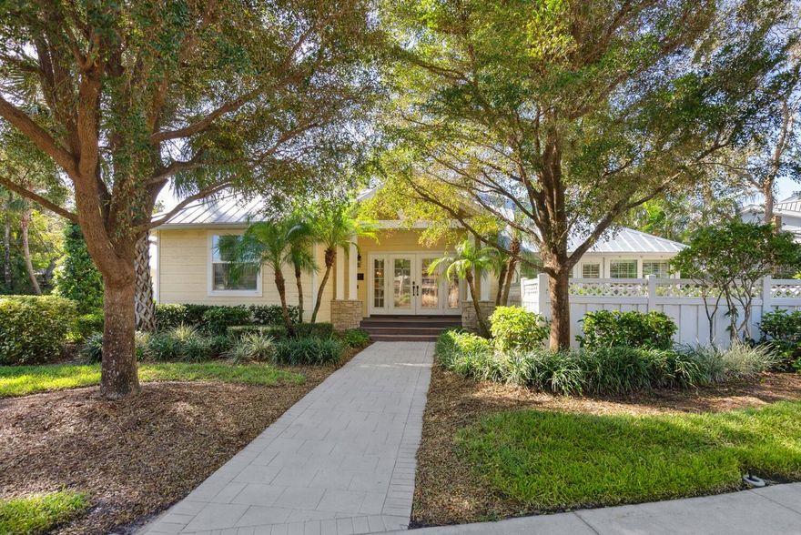 Welcome to this timeless gem in the highly sought after McClellan Park neighborhood, West of Trail. Originally built in 1941 and thoughtfully remodeled in 2012, this lovely home seamlessly blends historic charm with modern luxury. As you step inside, you'll be greeted by the stunning original pecky cypress, high ceilings, and an abundance of natural light. The floor plan offers a perfect balance of open space for gatherings and privacy, with a family room featuring pocket sliding doors and separation between the primary suite and guest bedrooms. The spacious and private primary suite is a serene retreat, while two additional guest bedrooms in the main house provide ample accommodations. The guest house, complete with a full bath, offers flexible space for visitors or a home office. Recent updates elevate this home’s appeal, including a gorgeous saltwater pool and spa, perfect for swimming laps and outdoor relaxation. The kitchen shines with quartz countertops and flows effortlessly into the open living and dining areas, ideal for entertaining. Stylish design details, such as new light fixtures, built-in bookcases and a media cabinet trimmed with pecky cypress, add character and warmth throughout the home. Major upgrades include a new roof with super gutters in 2022 and two new AC units with air purifier installed in 2023, ensuring comfort and peace of mind for years to come.  Nestled in the lovely neighborhood of McClellan Park, you’re just a short way down a brick path to the charming shops and restaurants of Southside Village. Downtown Sarasota and our area beaches are also very nearby. This home is also located in the coveted Southside Elementary School district, making it a perfect choice for families. Experience the best of Sarasota living in this beautifully updated home where classic design meets modern convenience.